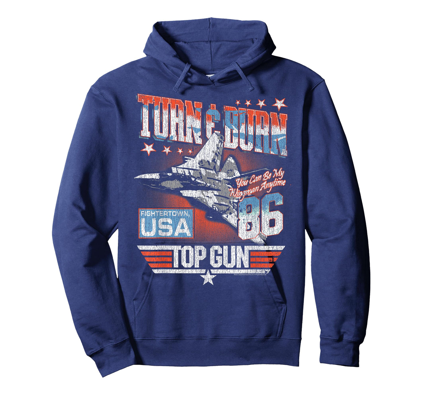 Top Gun Turn & Burn Distressed Vintage Classic Action Movie T-Shirt