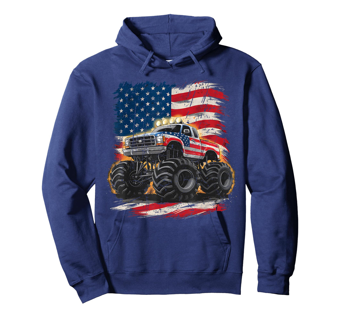 Monster Truck USA Flag American T-Shirt