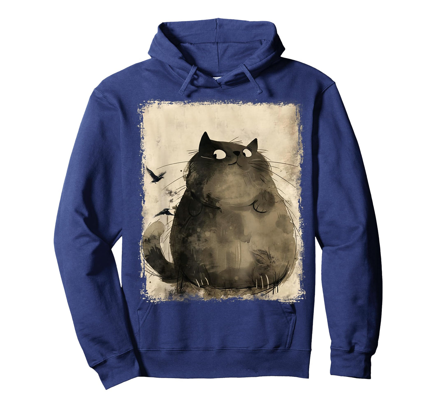 Funny Japanese Fat Black Cat Art Anime Vintage Black Cat T-Shirt