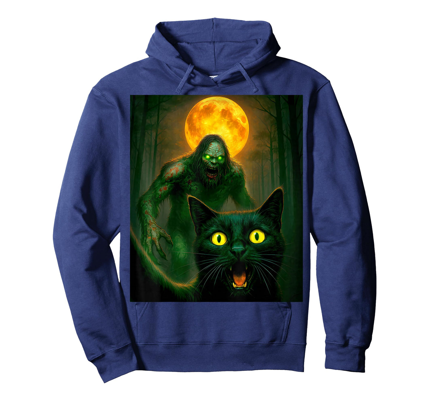 Scared Cat Selfie with Zombie Bigfoot Sasquatch Halloween T-Shirt