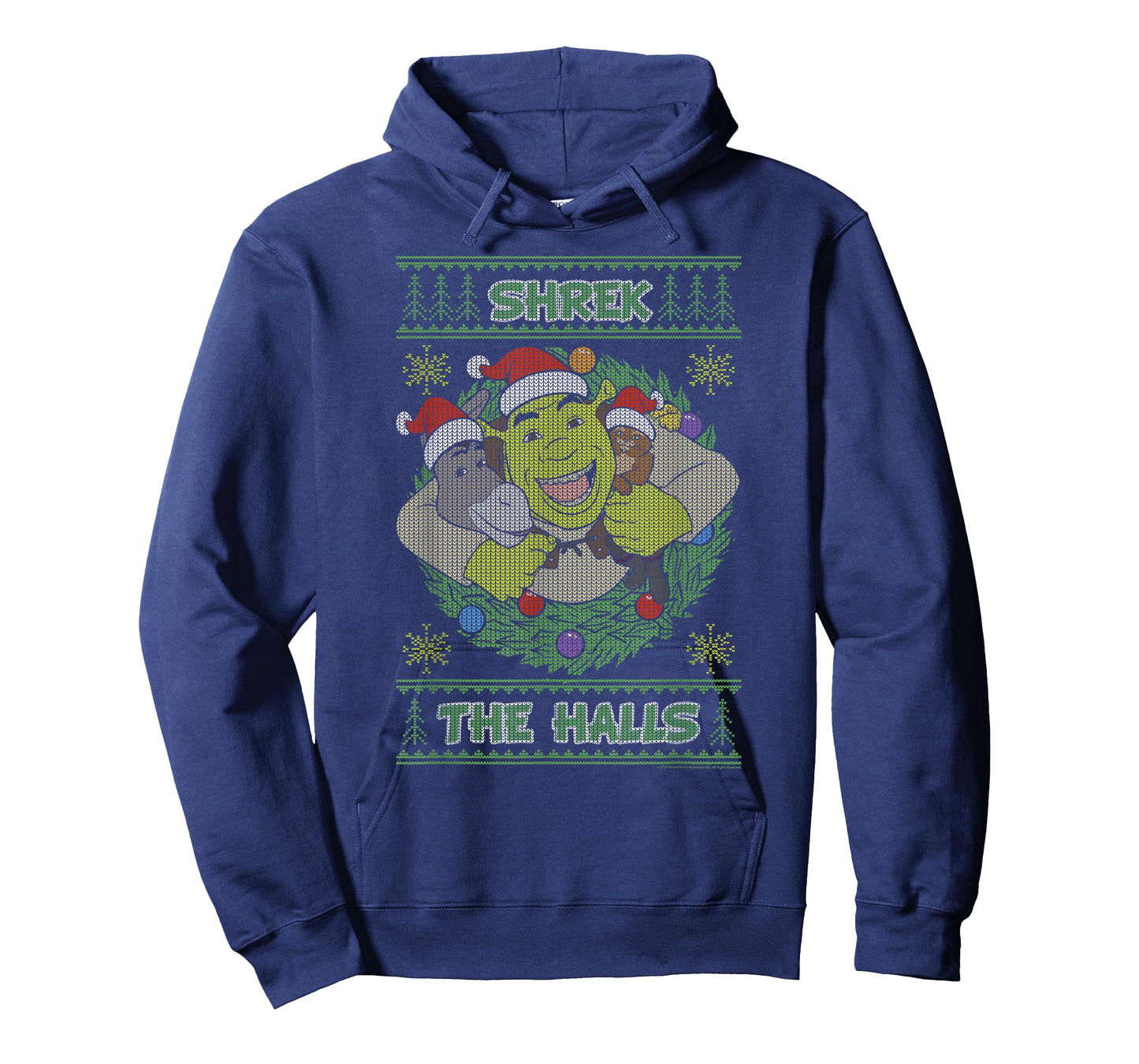 Shrek The Halls Holiday Text Pattern T-Shirt