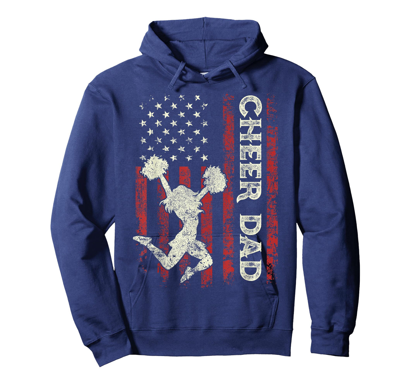 Cheer Dad US Flag Dad Men Patriotic Cheerleader Fathers Day T-Shirt