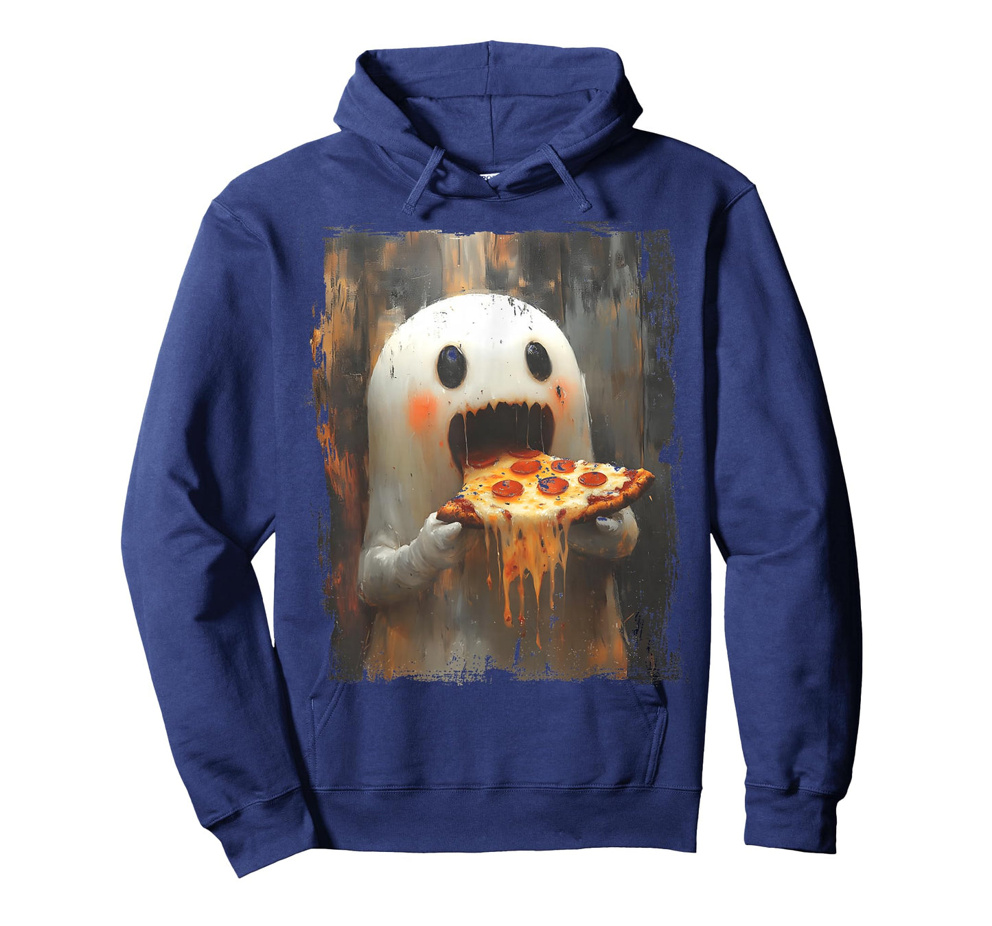Cute Pizza Ghost Eating Pizza Funny Halloween Food Lovers T-Shirt
