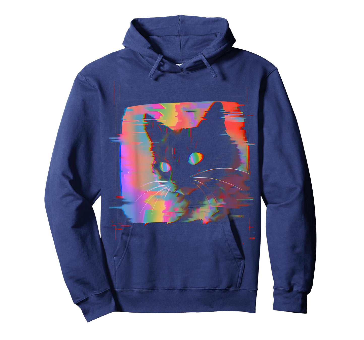 Psychedelic Trippy Glitch Cat | 80s 90s Vaporwave Synthwave T-Shirt