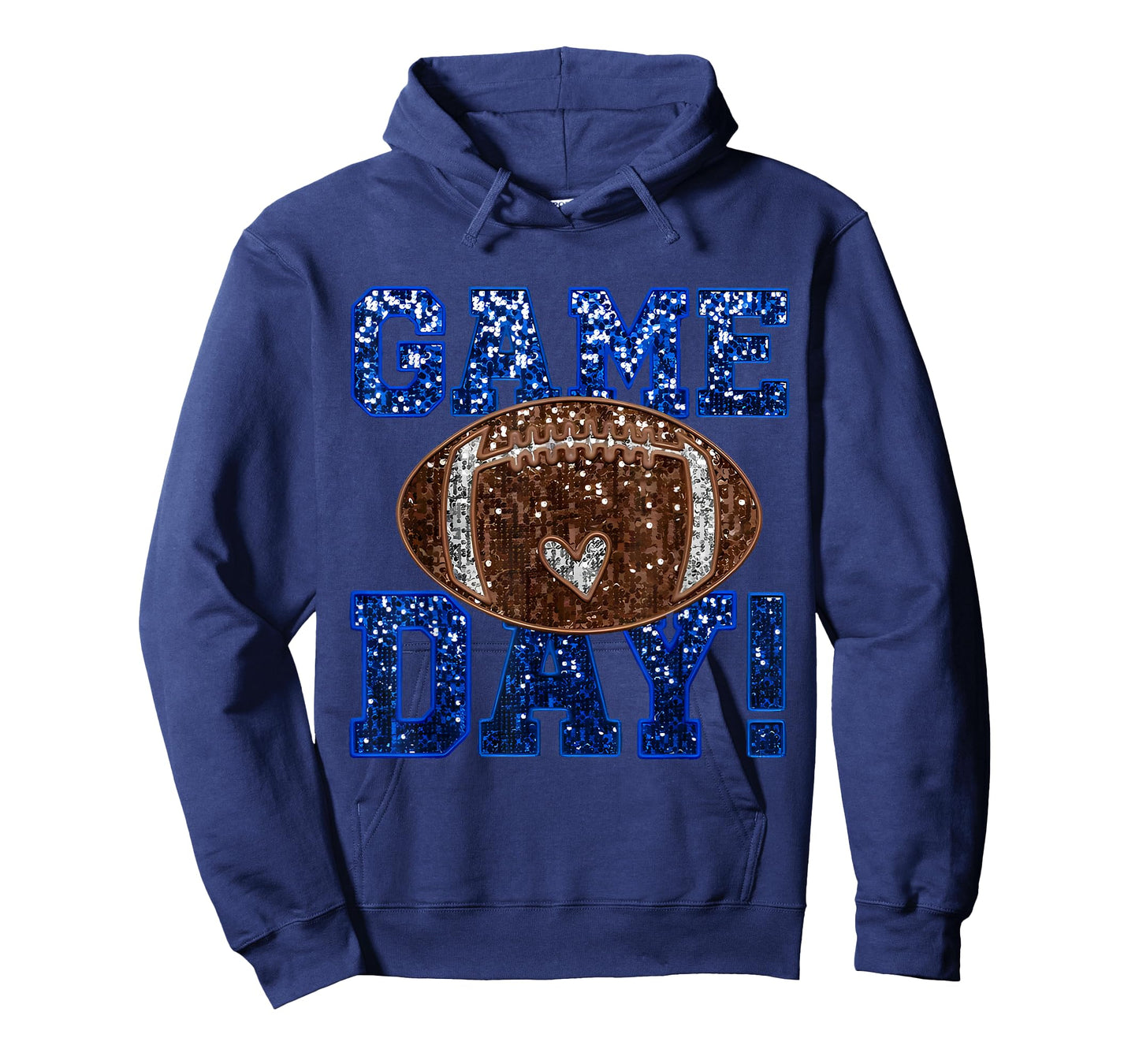 Blue Game Day Football Mom Team Sports Lover Boys Girls Kids T-Shirt