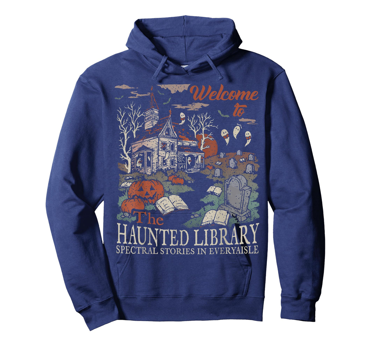 Retro Welcome To The Haunted Library Book Lovers Halloween T-Shirt
