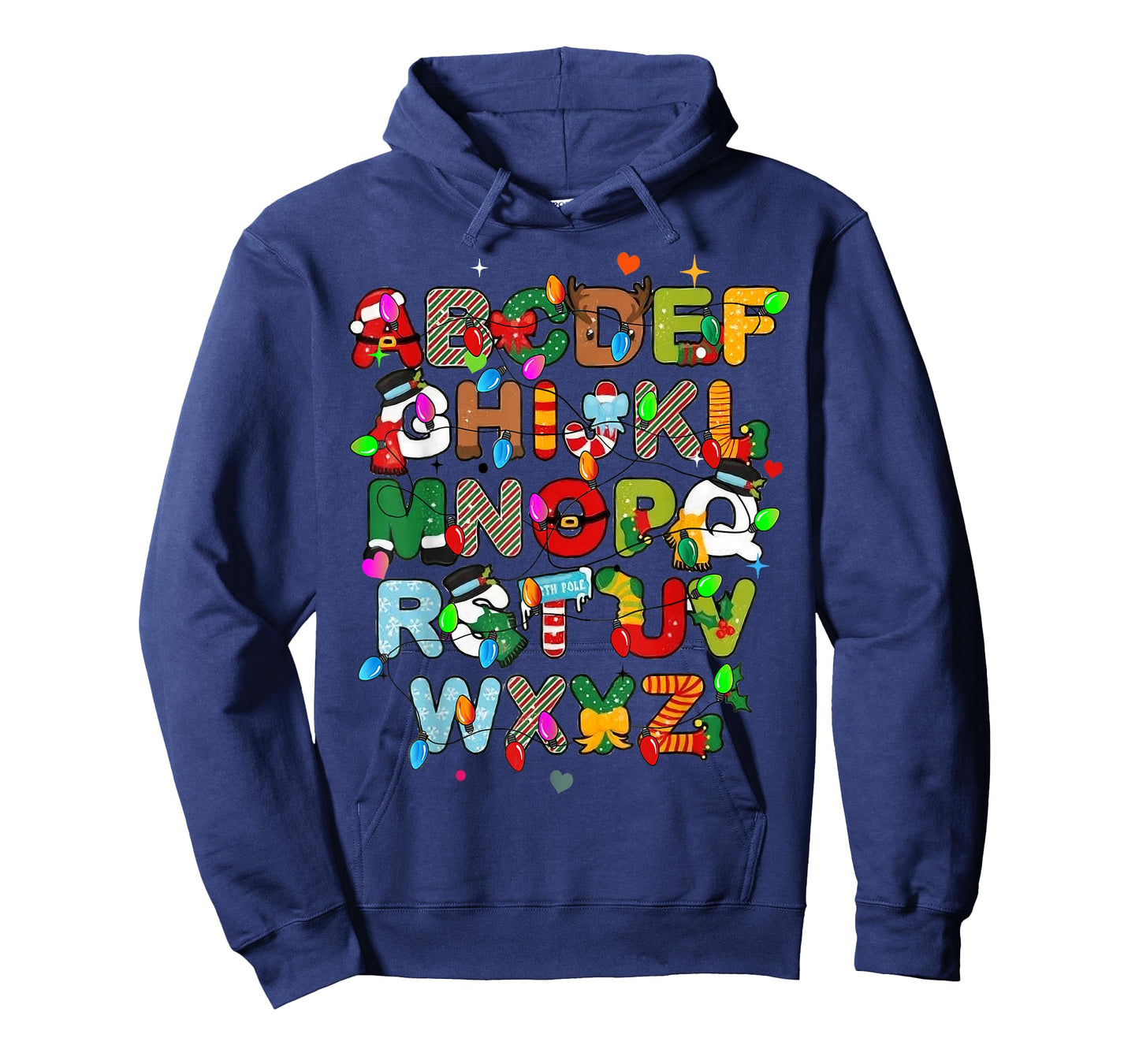 ABCs Learning Kindergarten Teacher Christmas Lights Alphabet T-Shirt for Men Women Kids