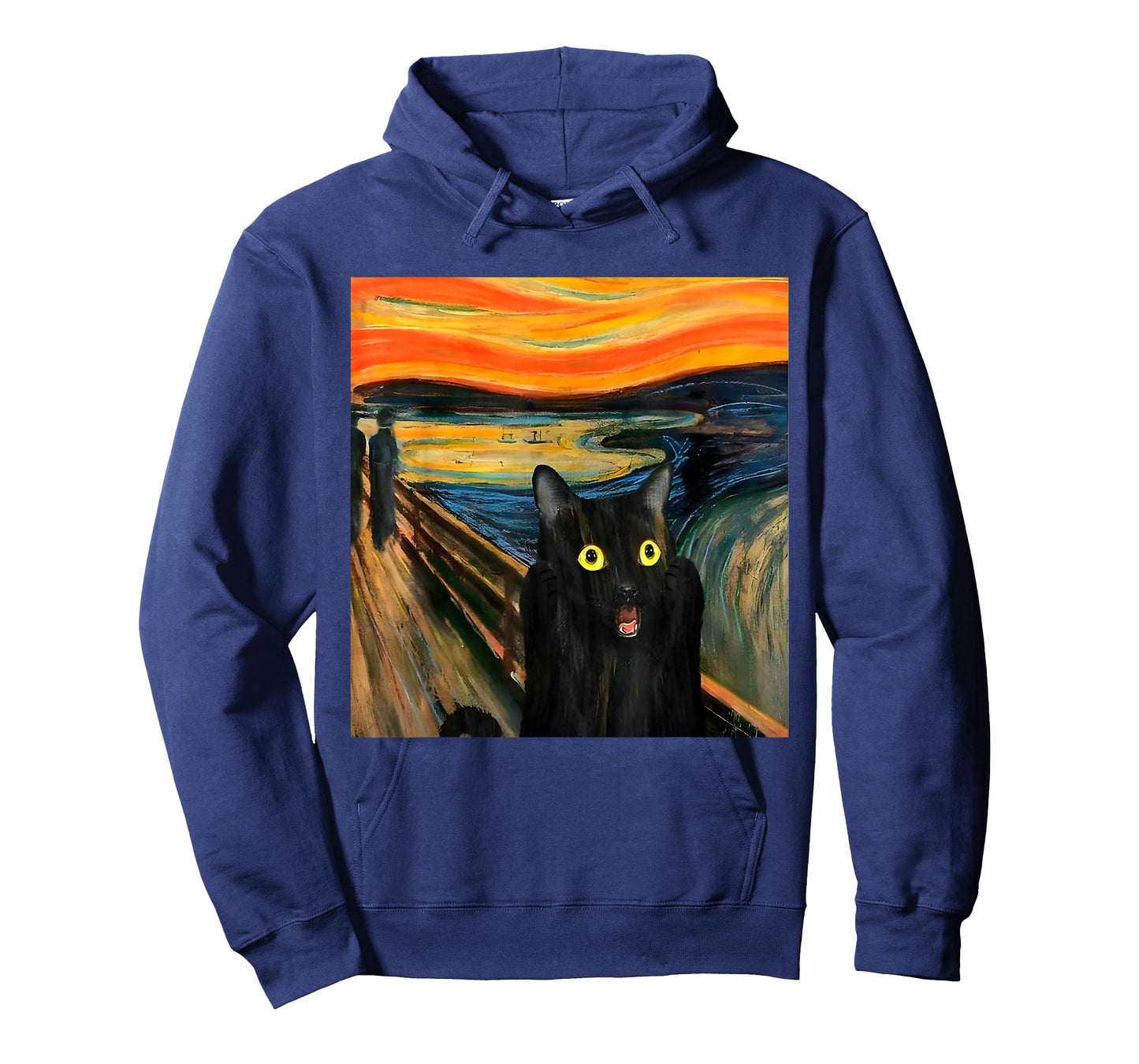 The Scream Black Cat by Munch Edvard Famous Painting Funny T-Shirt