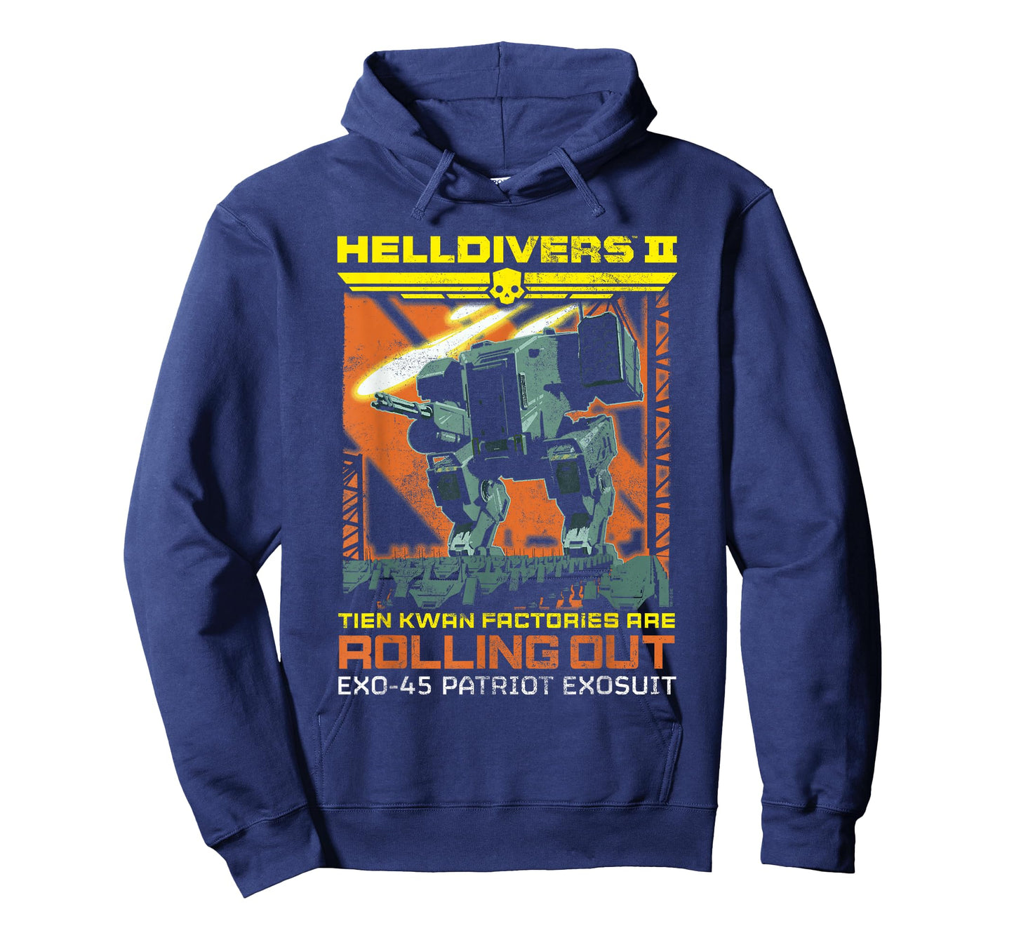 Helldivers 2 Exo-45 Patriot Exosuit Vintage Ad Video Game T-Shirt