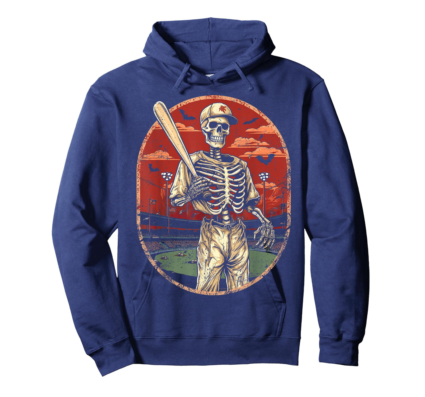 Spooky Creepy Vintage Baseball Skeleton Halloween Men Boys T-Shirt