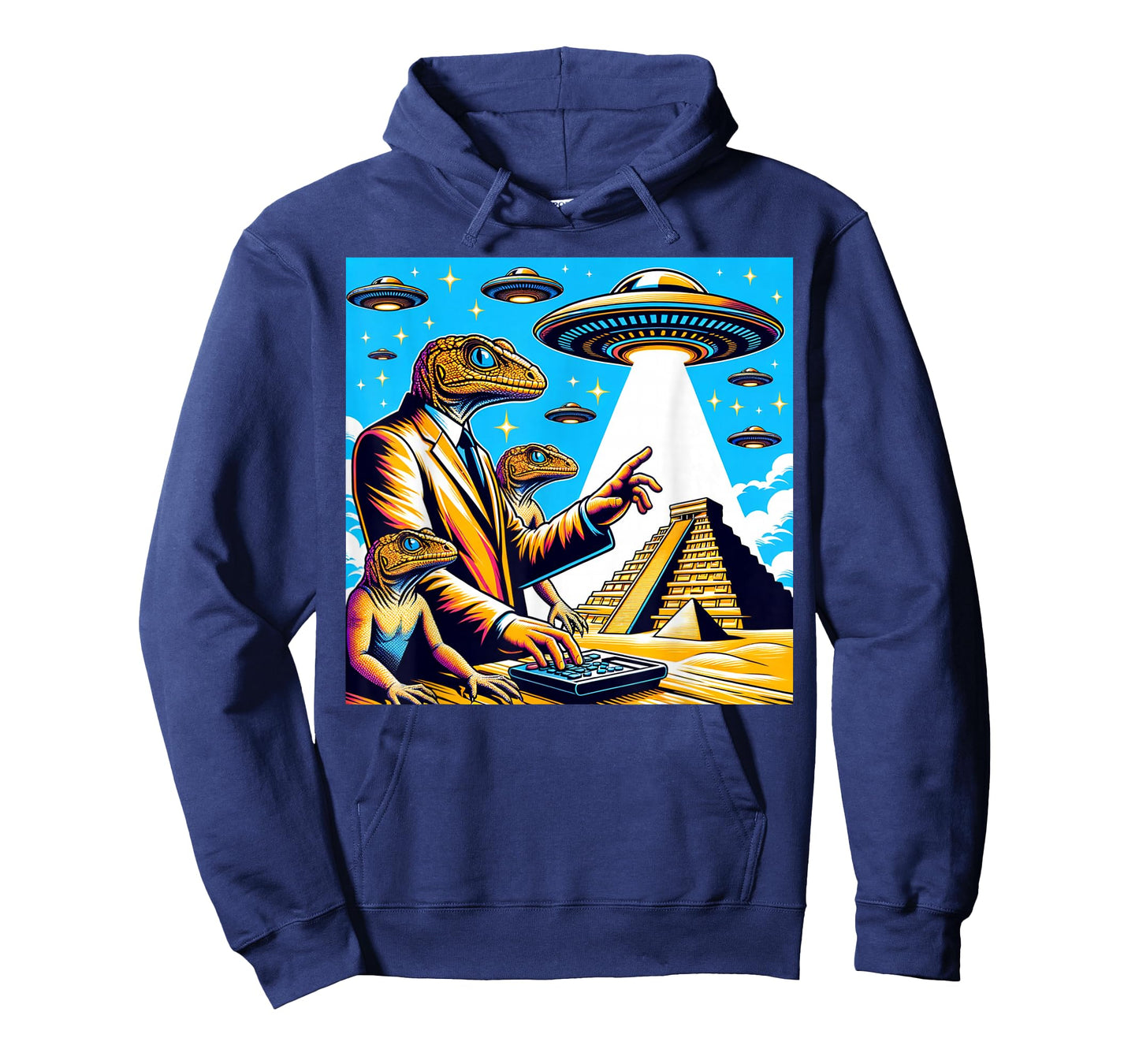 Lizard Conspiracy Theory UFO Chichen Itza Mexican Pyramids T-Shirt