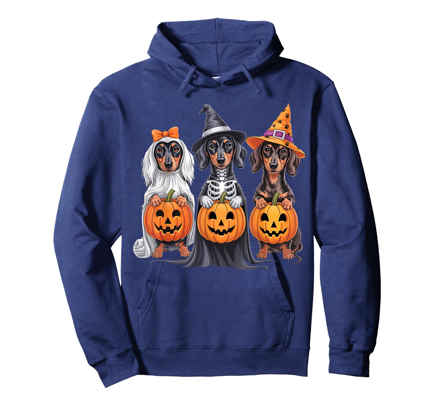 Funny Dachshund Halloween Pumpkin Weenie Dog Skeleton Ghost T-Shirt