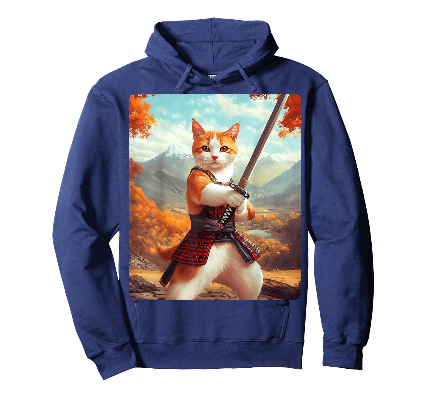 Samurai Cat T-Shirt for Men Women Girls Kids