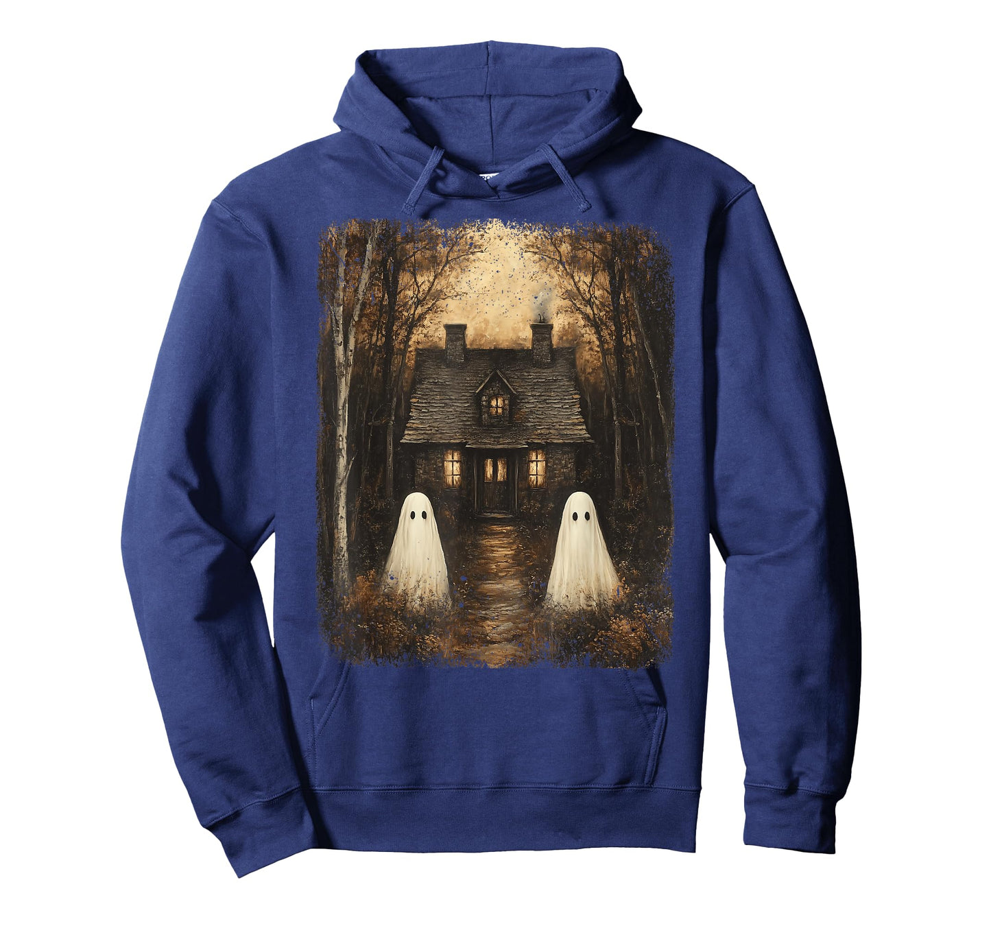 Vintage Haunted House Halloween Spooky Ghost Gothic Forest T-Shirt