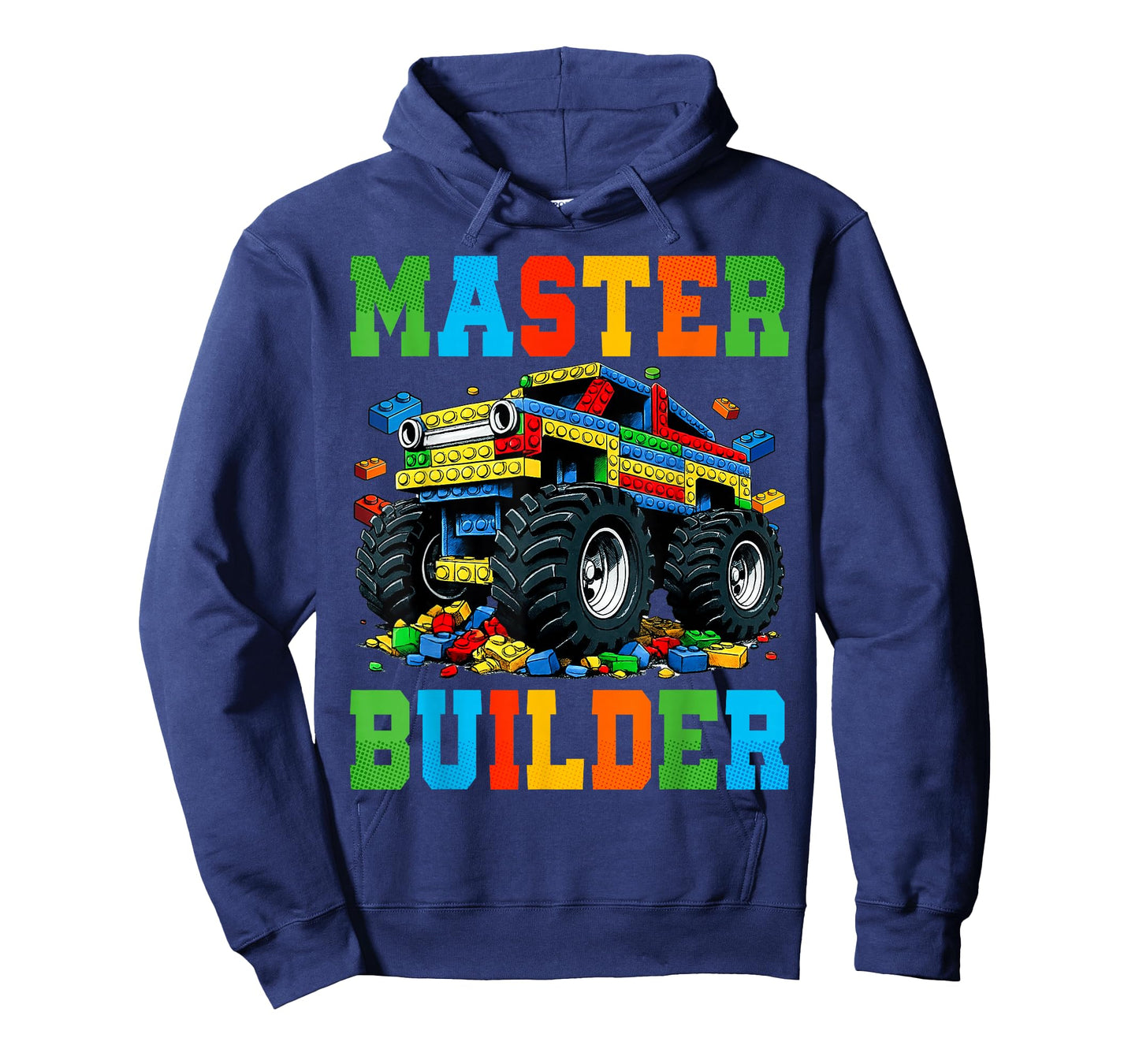 Monster Truck Master Builder Kids Building Bricks Blocks T-Shirt