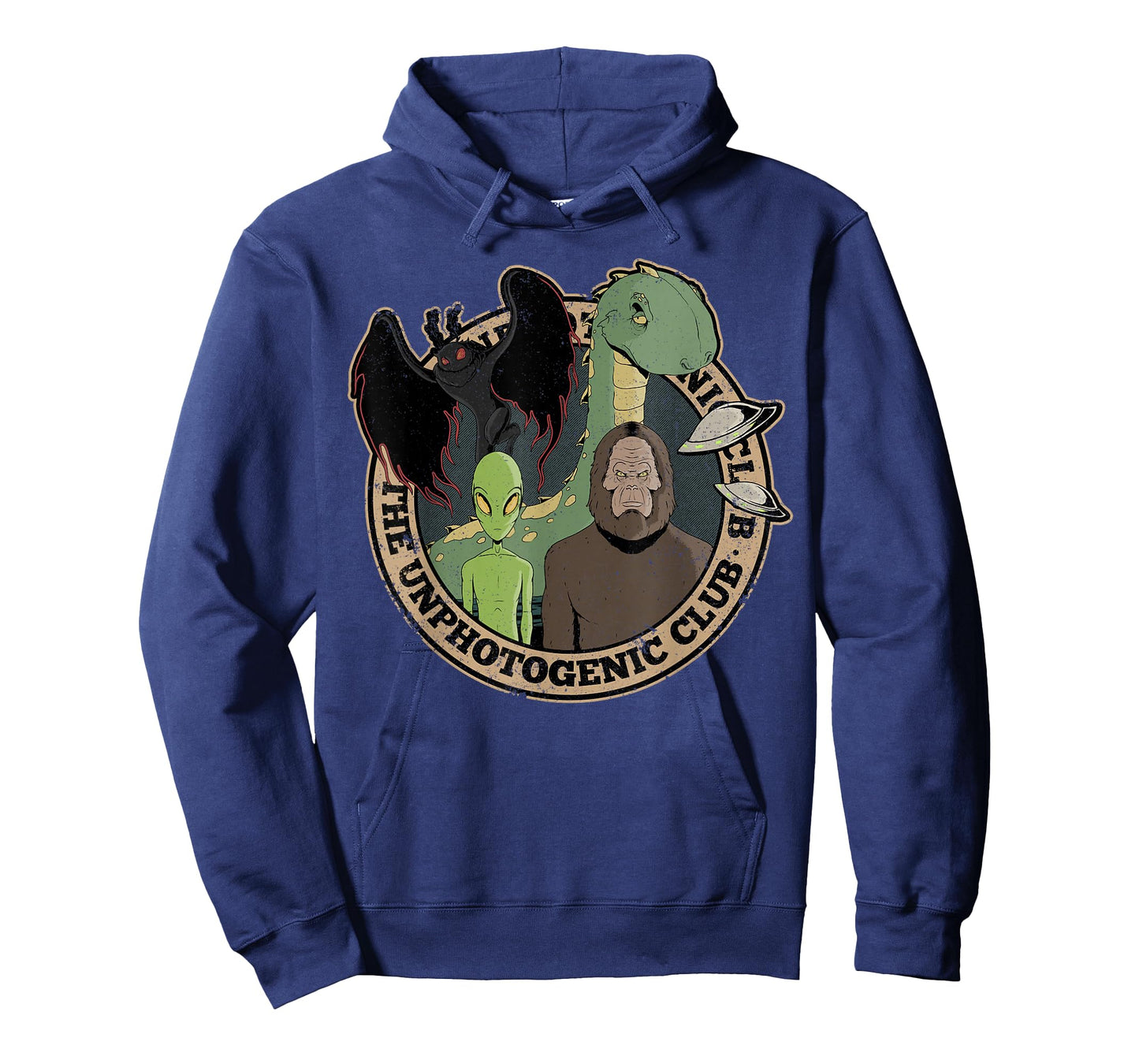 Unphotogenic Club Cryptid Alien Bigfoot Mothman Loch Ness T-Shirt