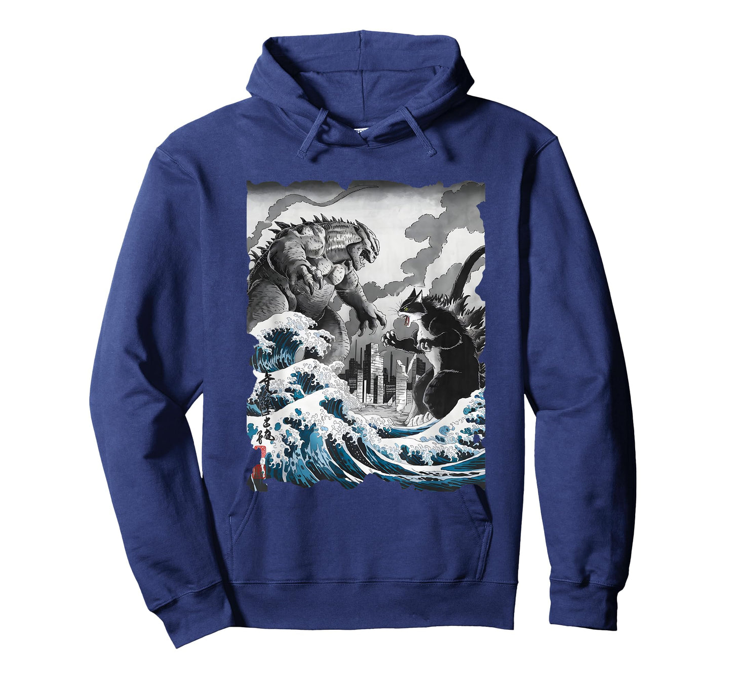 Kaiju Vs. Catzilla Sumi-e - Vintage Kanagawa Japanese Art T-Shirt