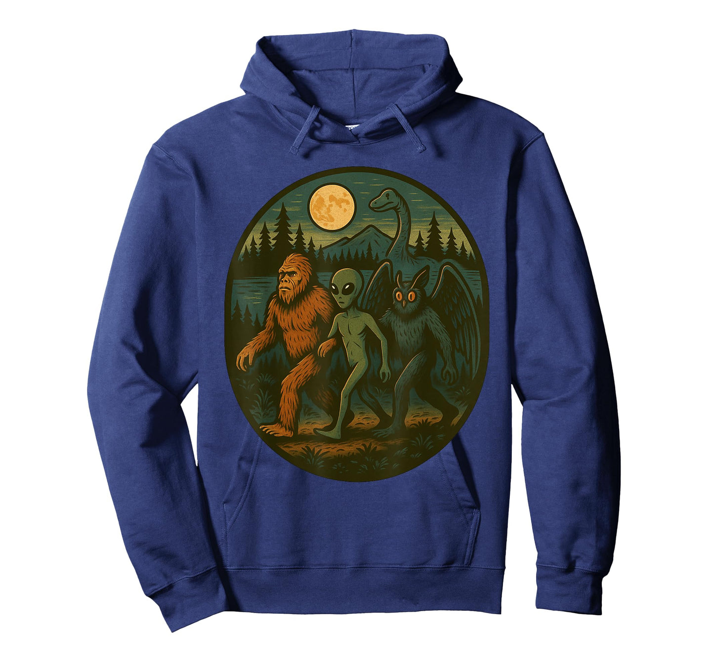 Vintage Bigfoot Loch Ness Monster Mothman And Alien Cryptid T-Shirt