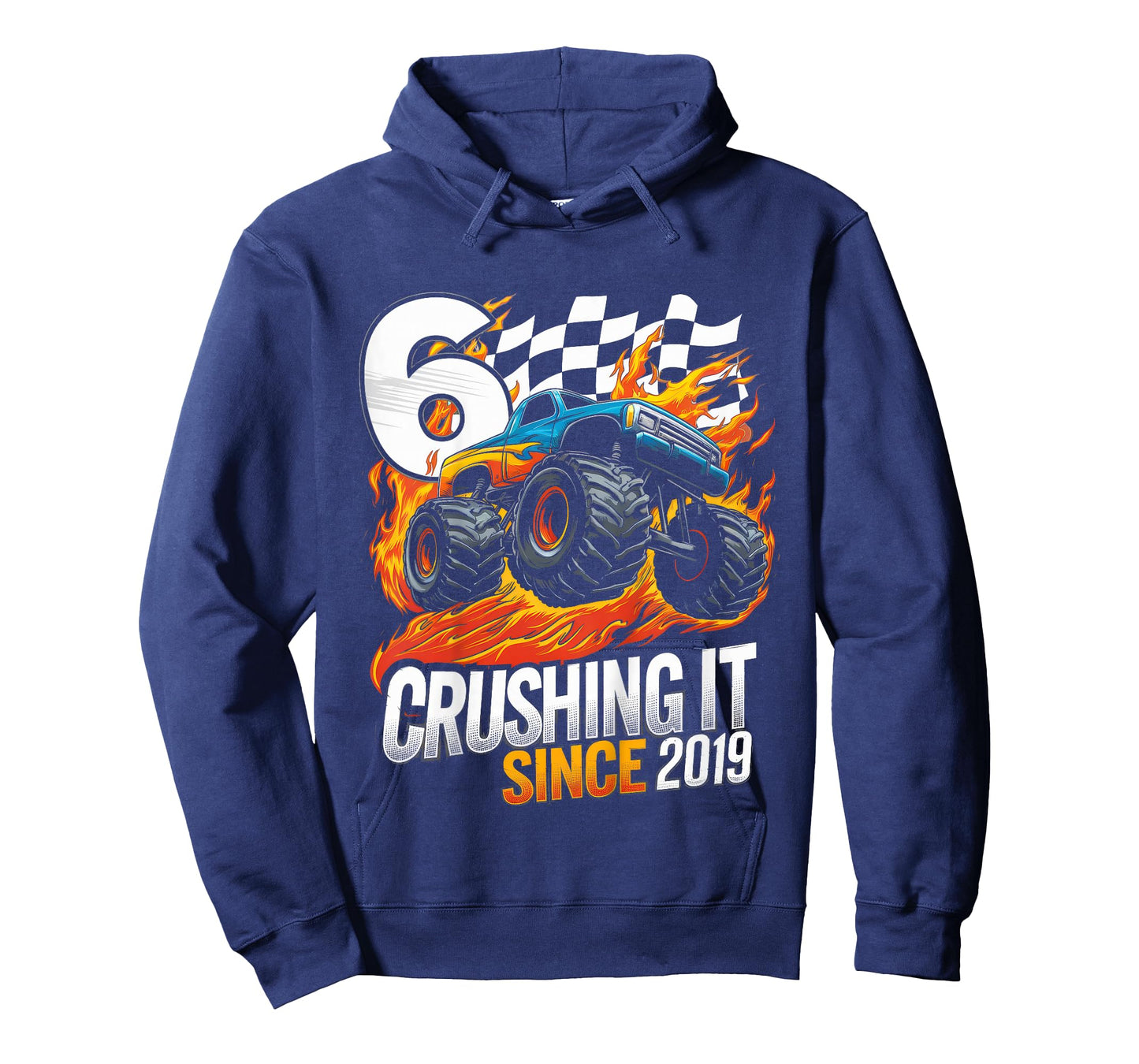 Kids Birthday 6 Years Old Boys Monster Truck Born 2019 6th Party T-Shirt