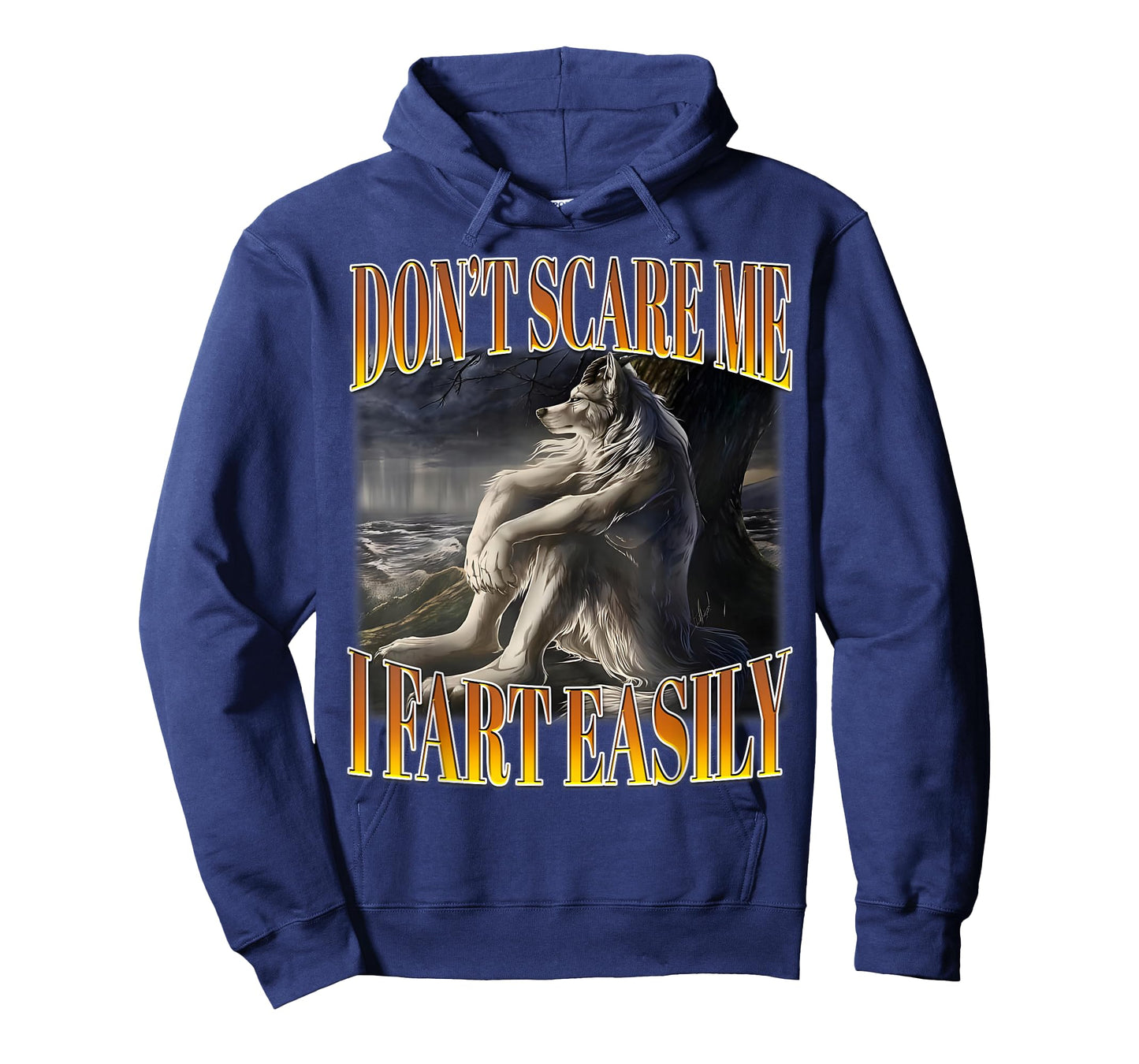 Funny Alpha Wolf Meme Don't Scare Me I Fart Easily Bootleg T-Shirt
