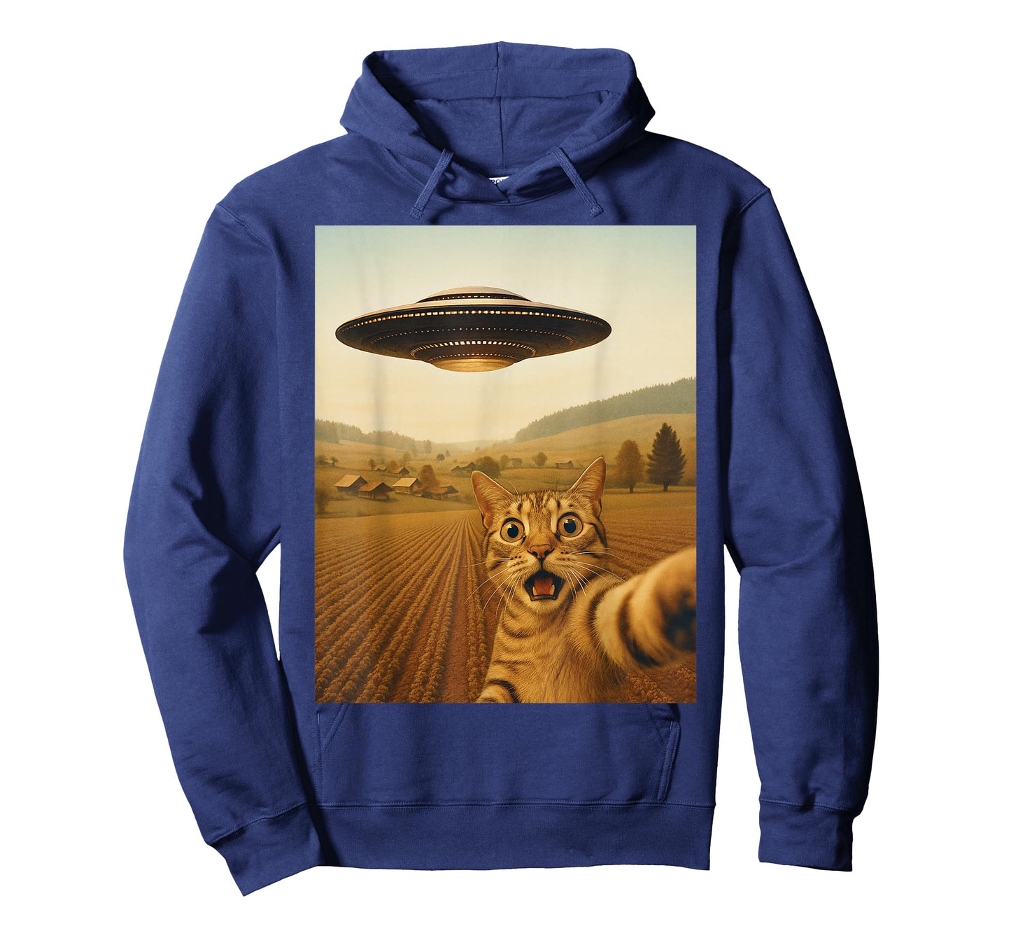Cats UFO Funny Cat Selfie with Alien Space Kitten Meme T-Shirt