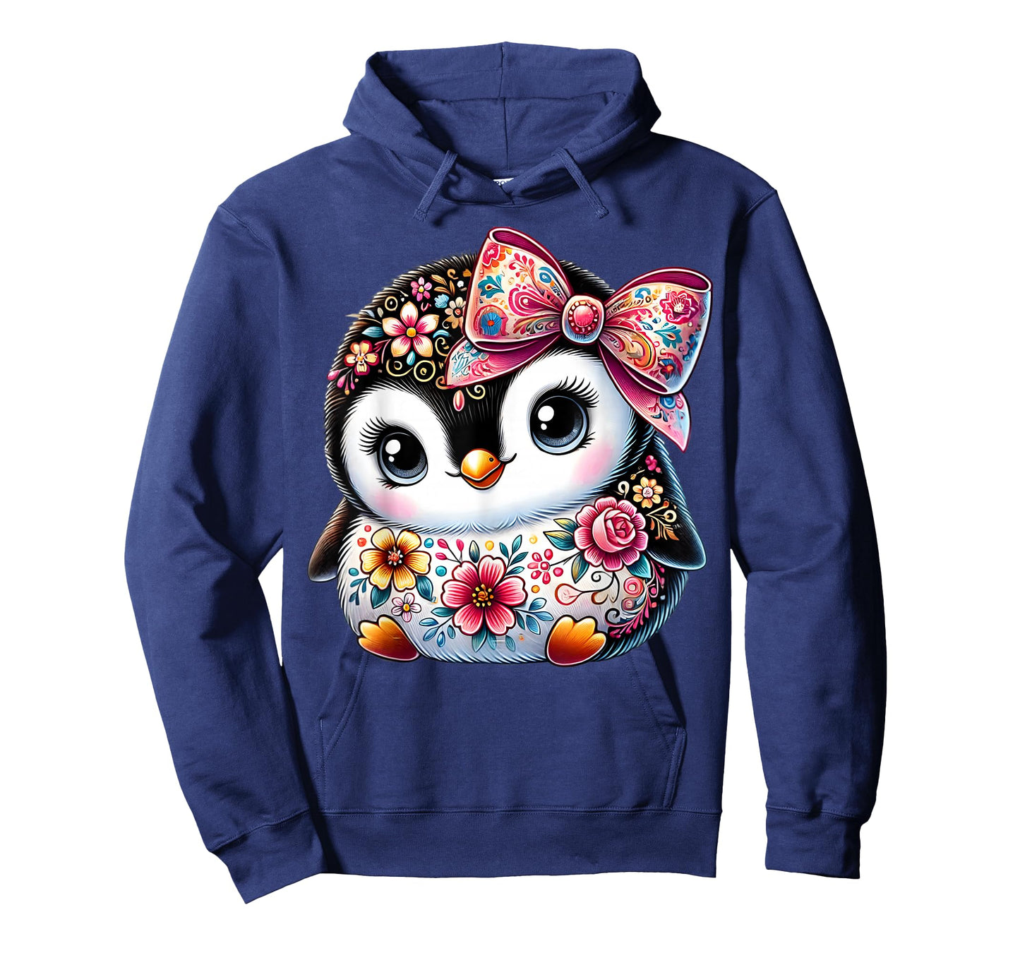 Penguin Lover Floral Flower Graphic Girls Women Cute Penguin T-Shirt
