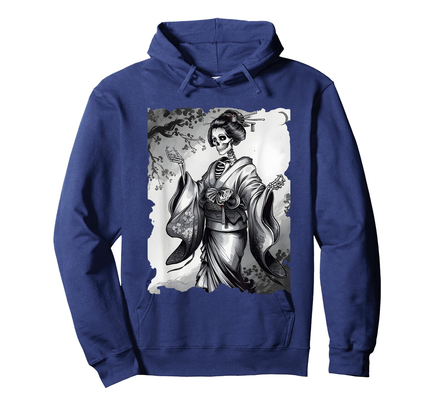 Skeleton Geisha Japanese Art - Vintage Creepy Geisha Sumi-e T-Shirt