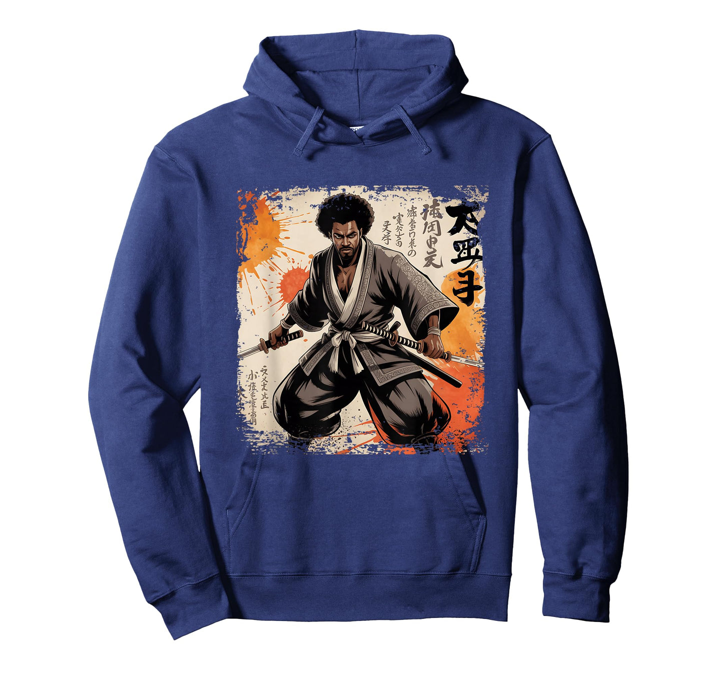 Vintage African Samurai Afro American Bushido Warrior Katana T-Shirt