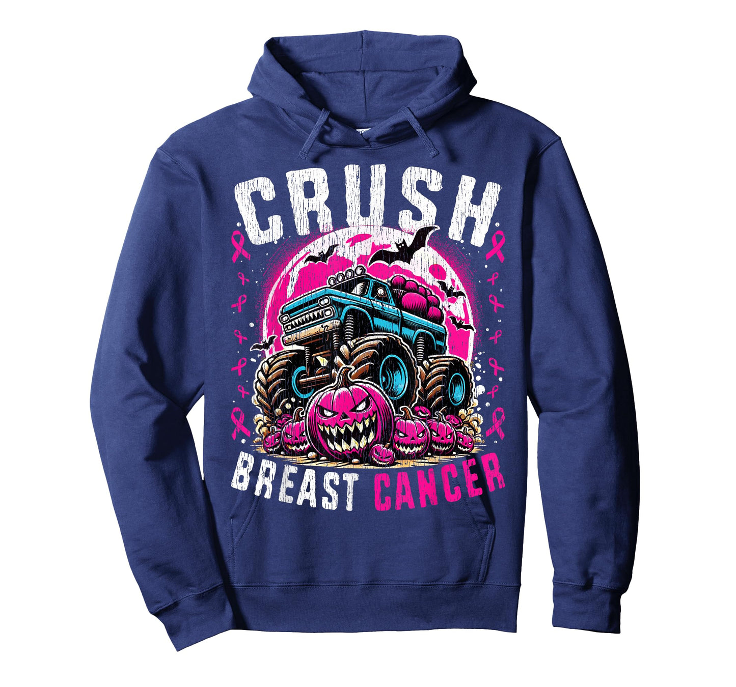 Breast Cancer Awareness Monster Truck Halloween Kids Toddler T-Shirt
