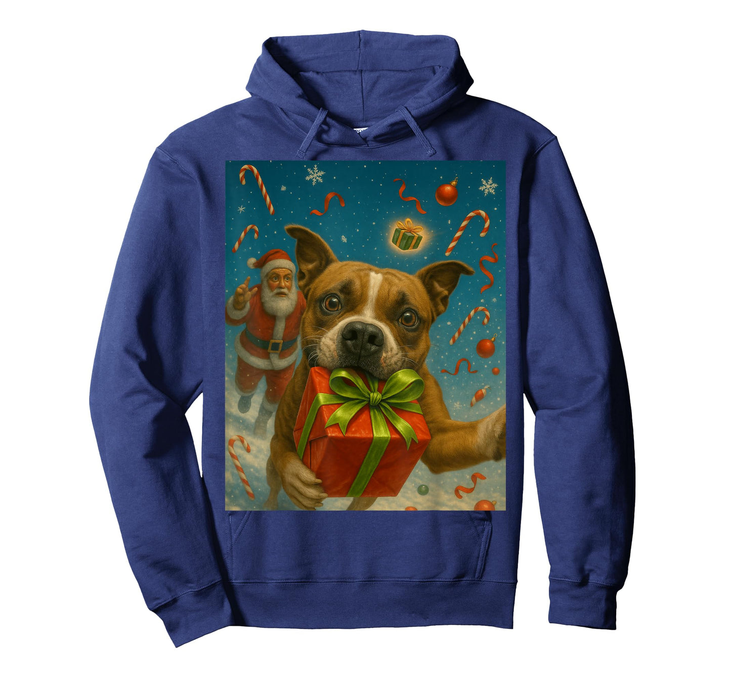 Christmas Pitbull Shirt - Funny Dog Selfie & Santa T-Shirt