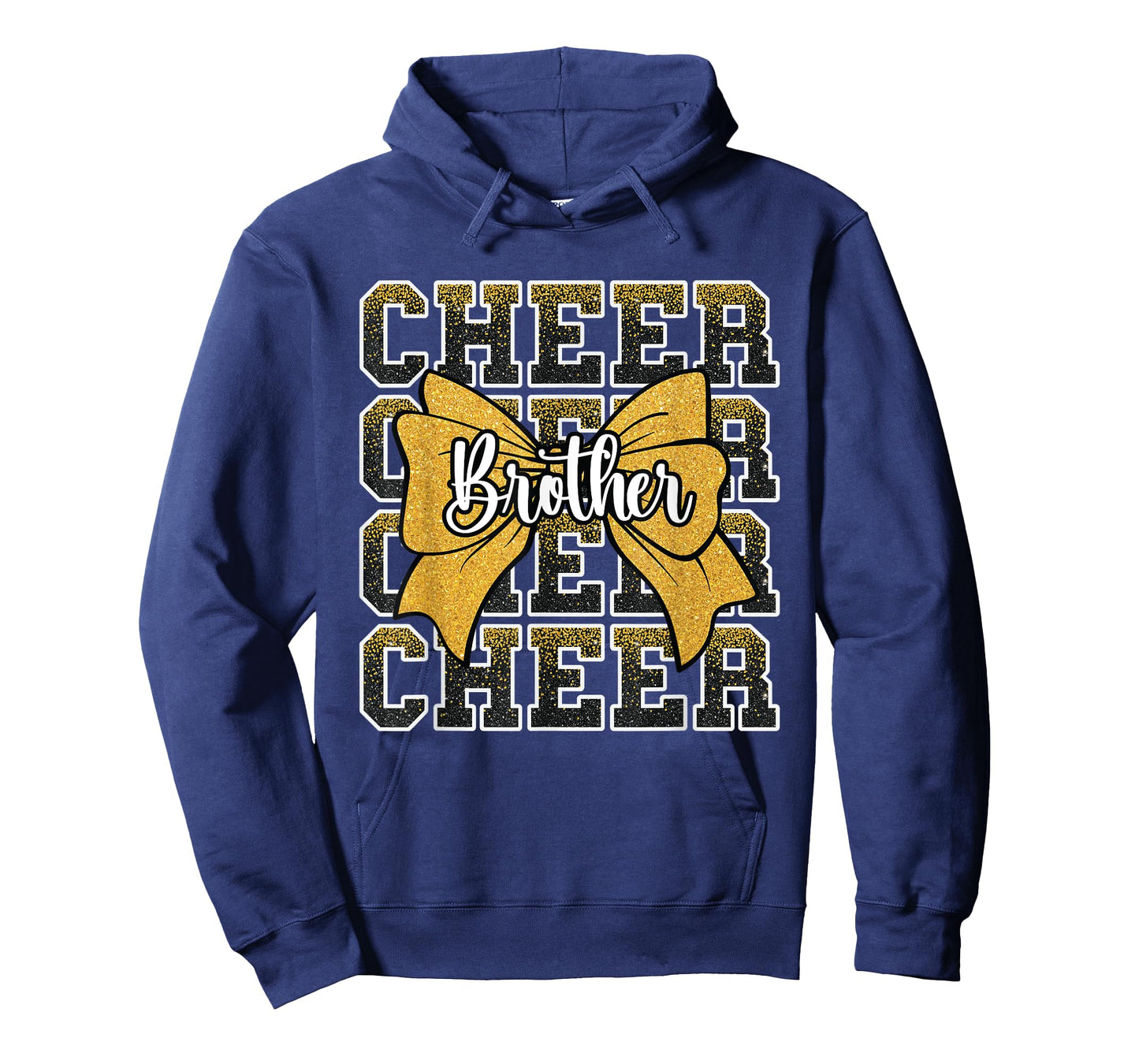 Cheer Brother Bow Sport Cheerleader Cheerleading Yellow T-Shirt