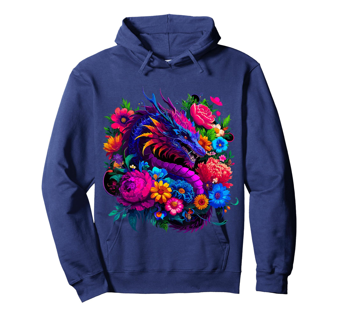 Floral Dragon T-Shirt, Small, Black