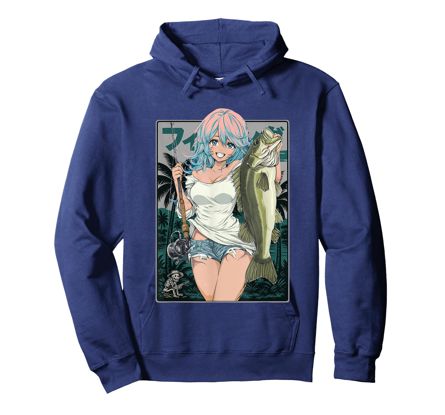 Sexy Anime Girl japanese Fisherman Girl Fishing Bass T-Shirt