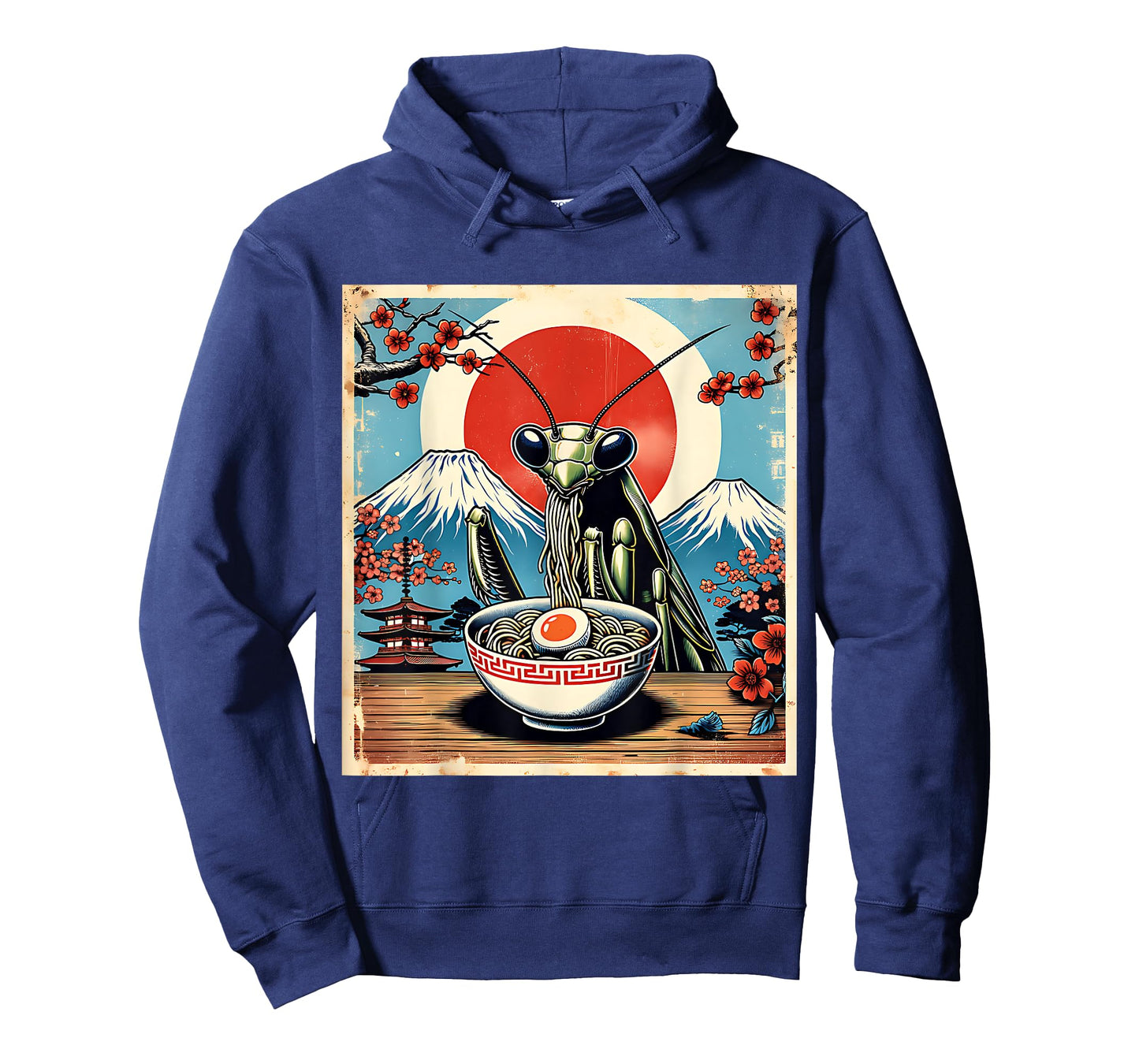 Praying Mantis Ramen Retro Funny Japanese Distressed T-Shirt