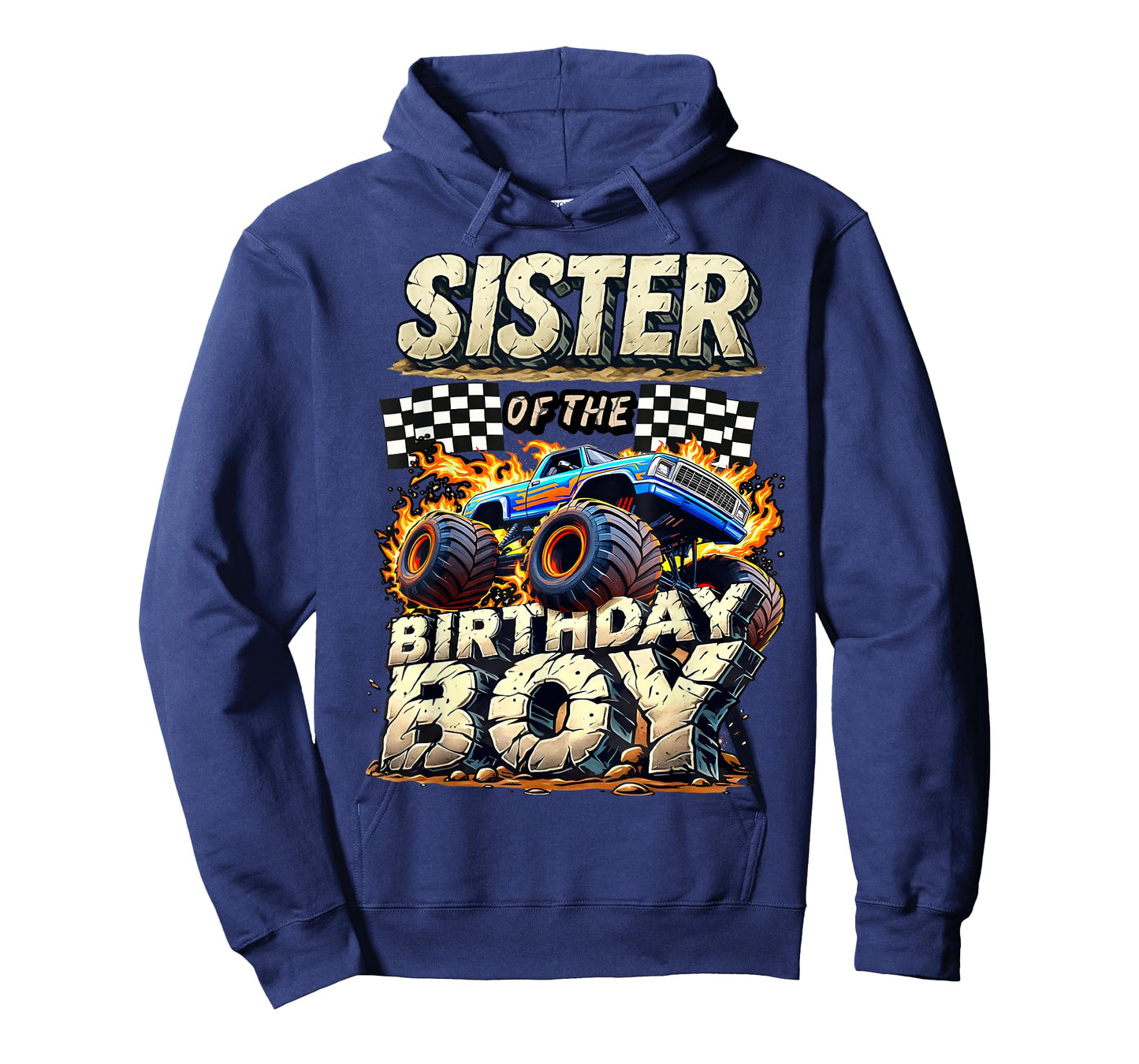 Sister Of The Birthday Boy Monster Truck Family Matching T-Shirt