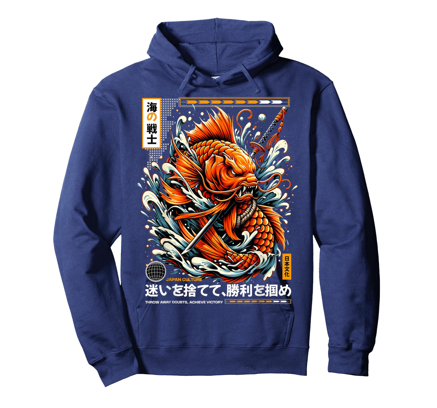 Japanese Tattoo Samurai Sword Koi Fish Men's Graphic Tee T-Shirt