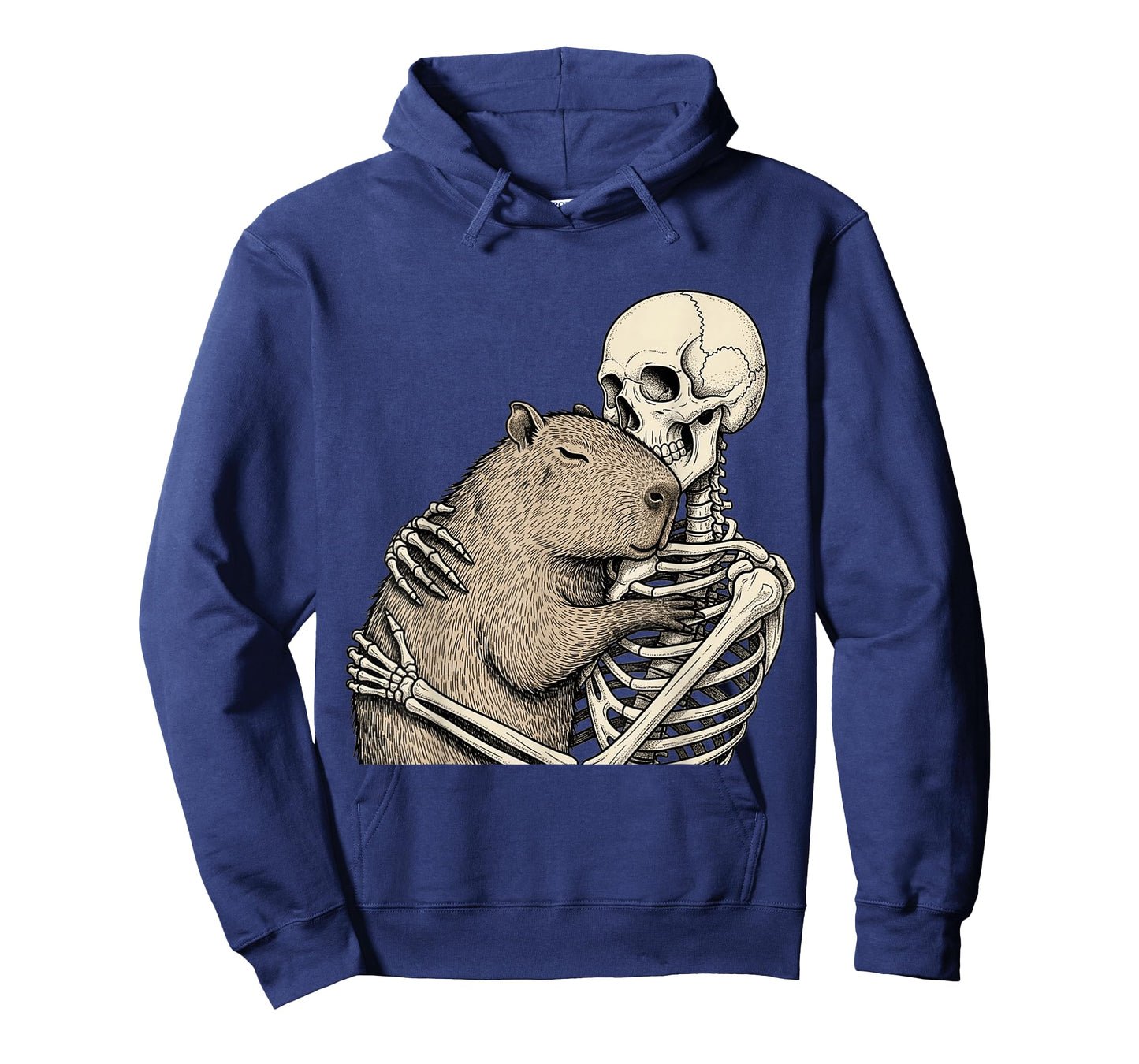 Skeleton Hugging Capybara Halloween Capy Lover Spooky Season T-Shirt