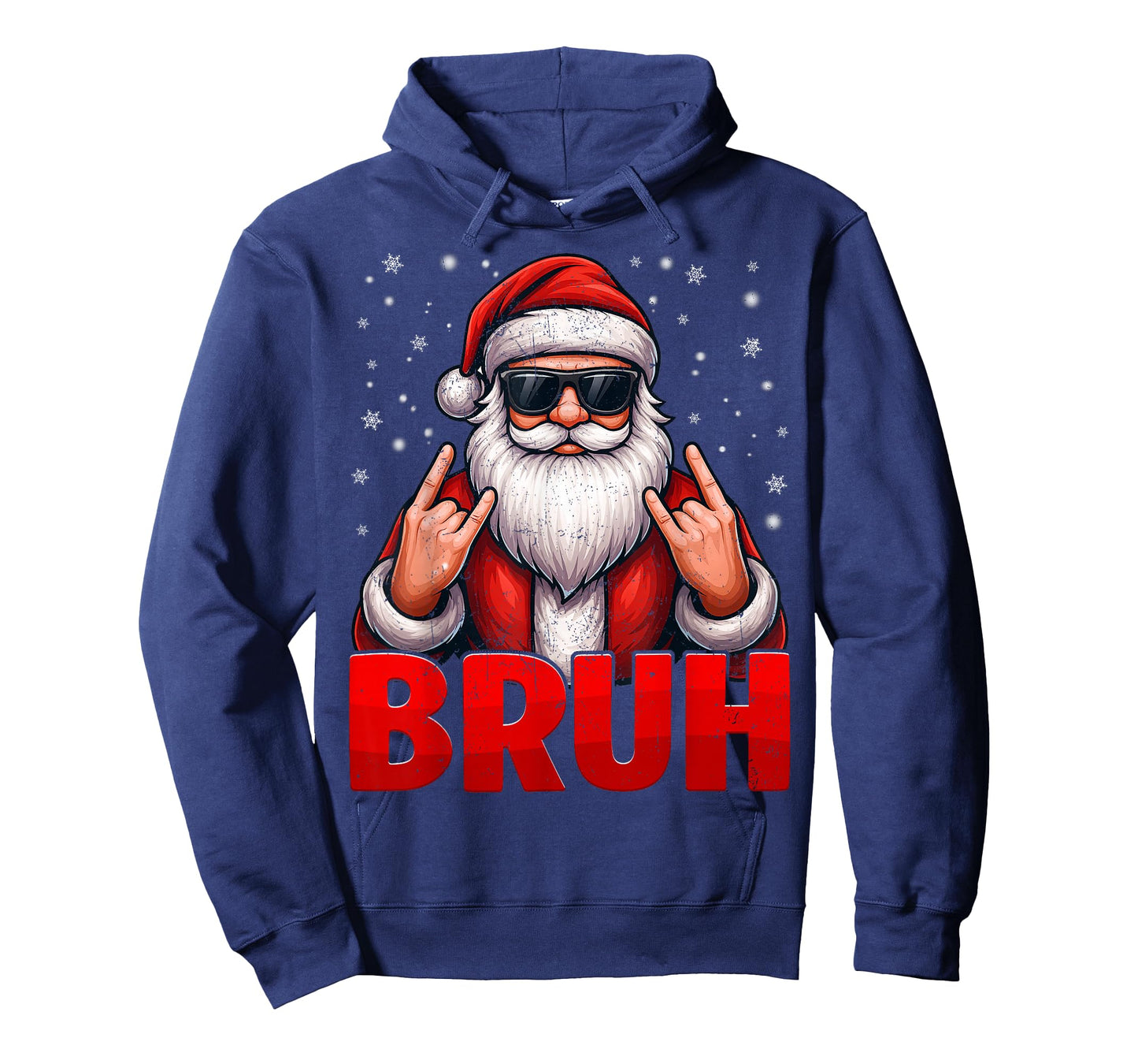 Bruh Santa Rock On Snowflake Christmas Xmas Mens Boys Tees T-Shirt