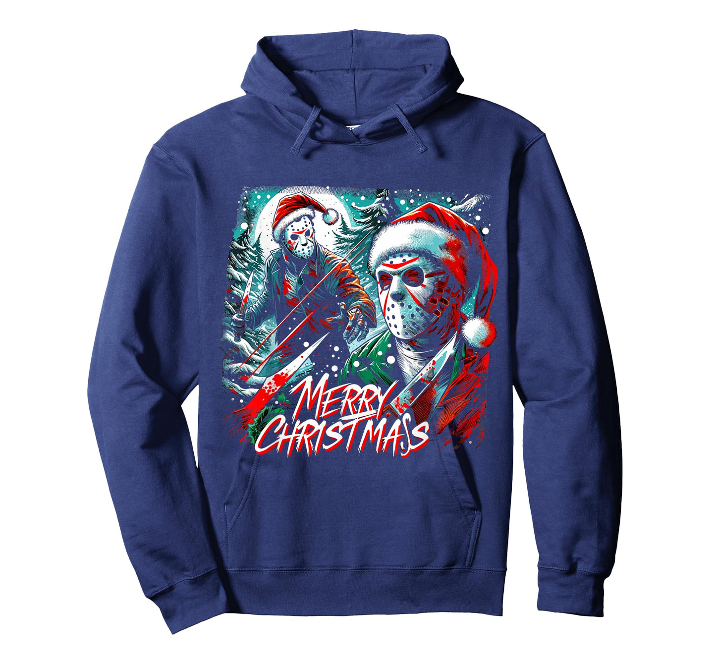 Merry Christmas Festive Slasher Candy Cane Menace T-Shirt