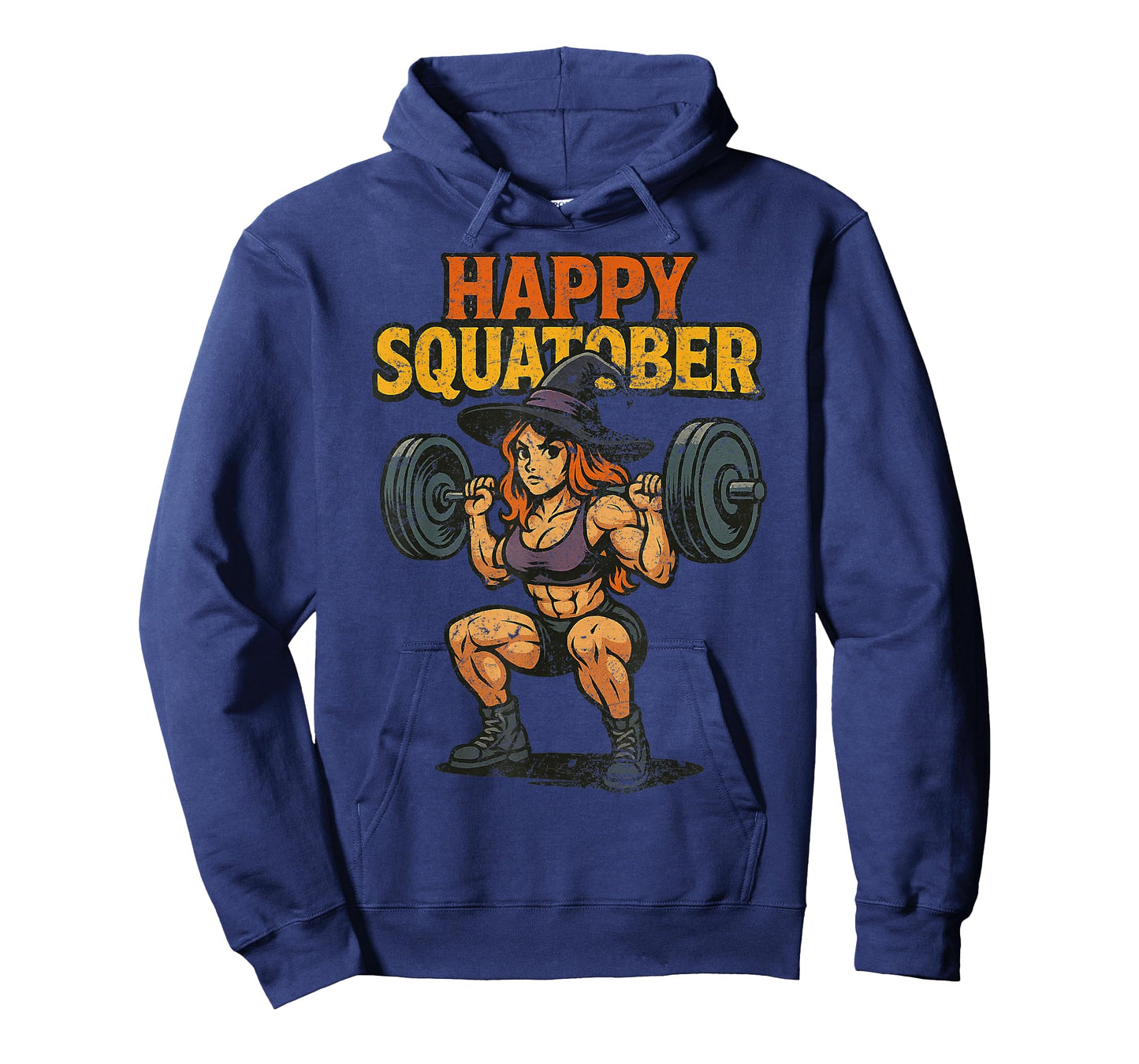 Happy Squatober Leg Day Challenge Vintage Halloween Witch T-Shirt