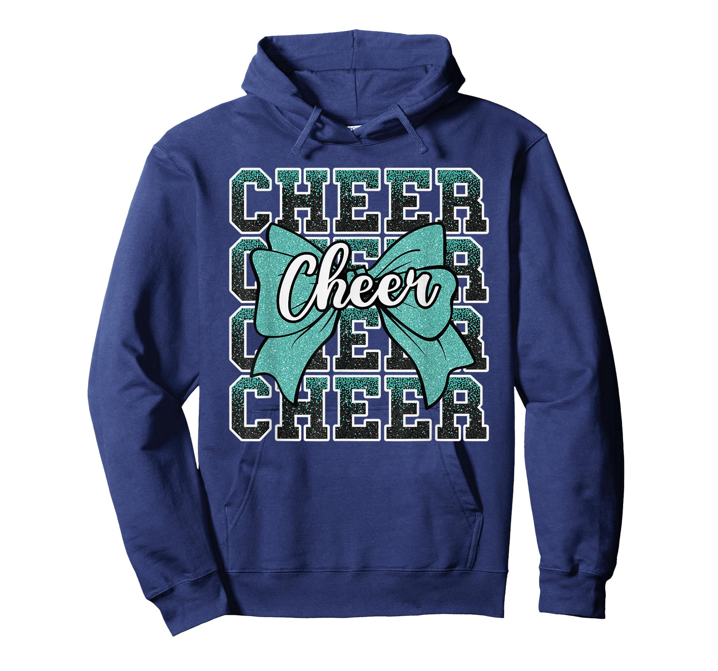 Coquette Cheer Bow Sport Cheerleader Cheerleading Teal Blue T-Shirt