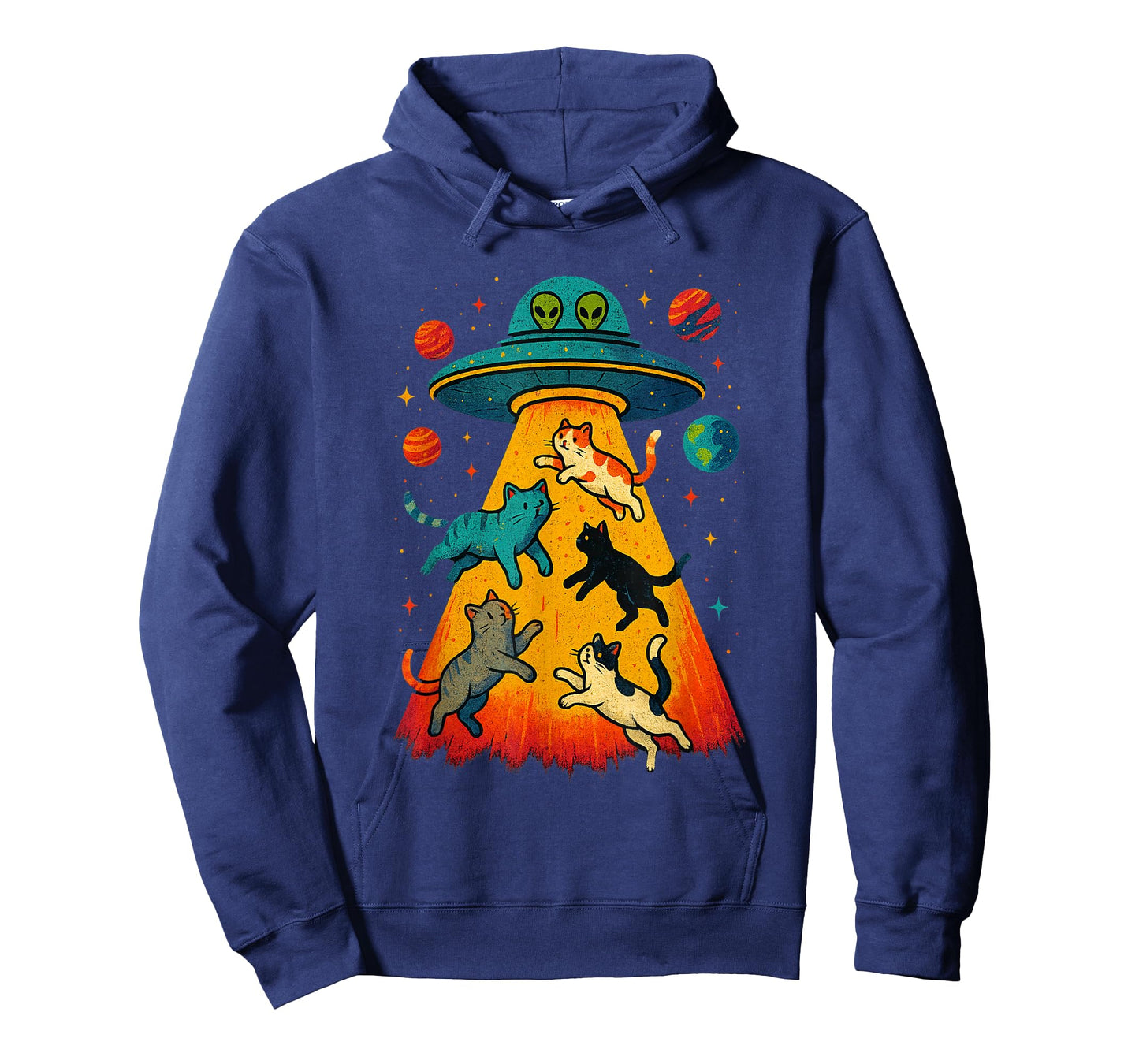 Alien Abduction Cats UFO Flying Saucer Space Girls Kid T-Shirt