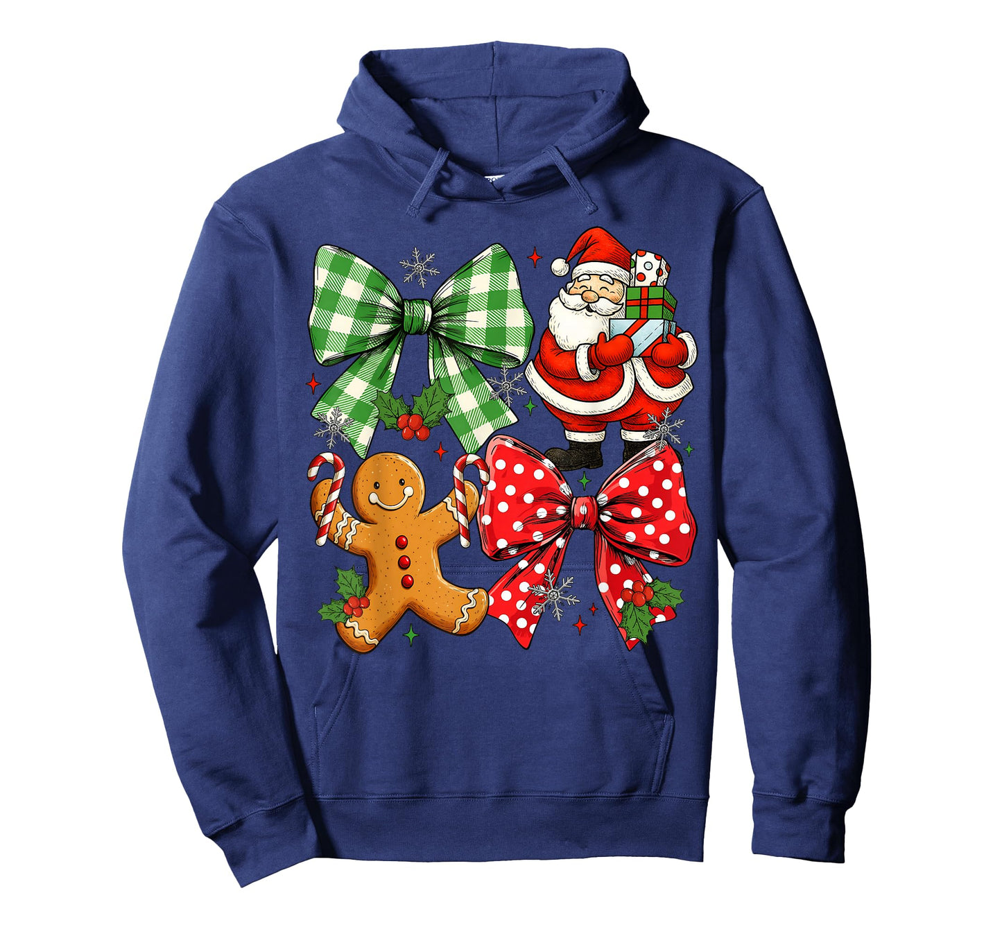 Christmas Santa Coquette Bow Retro Gingerbread Men Women Kid T-Shirt