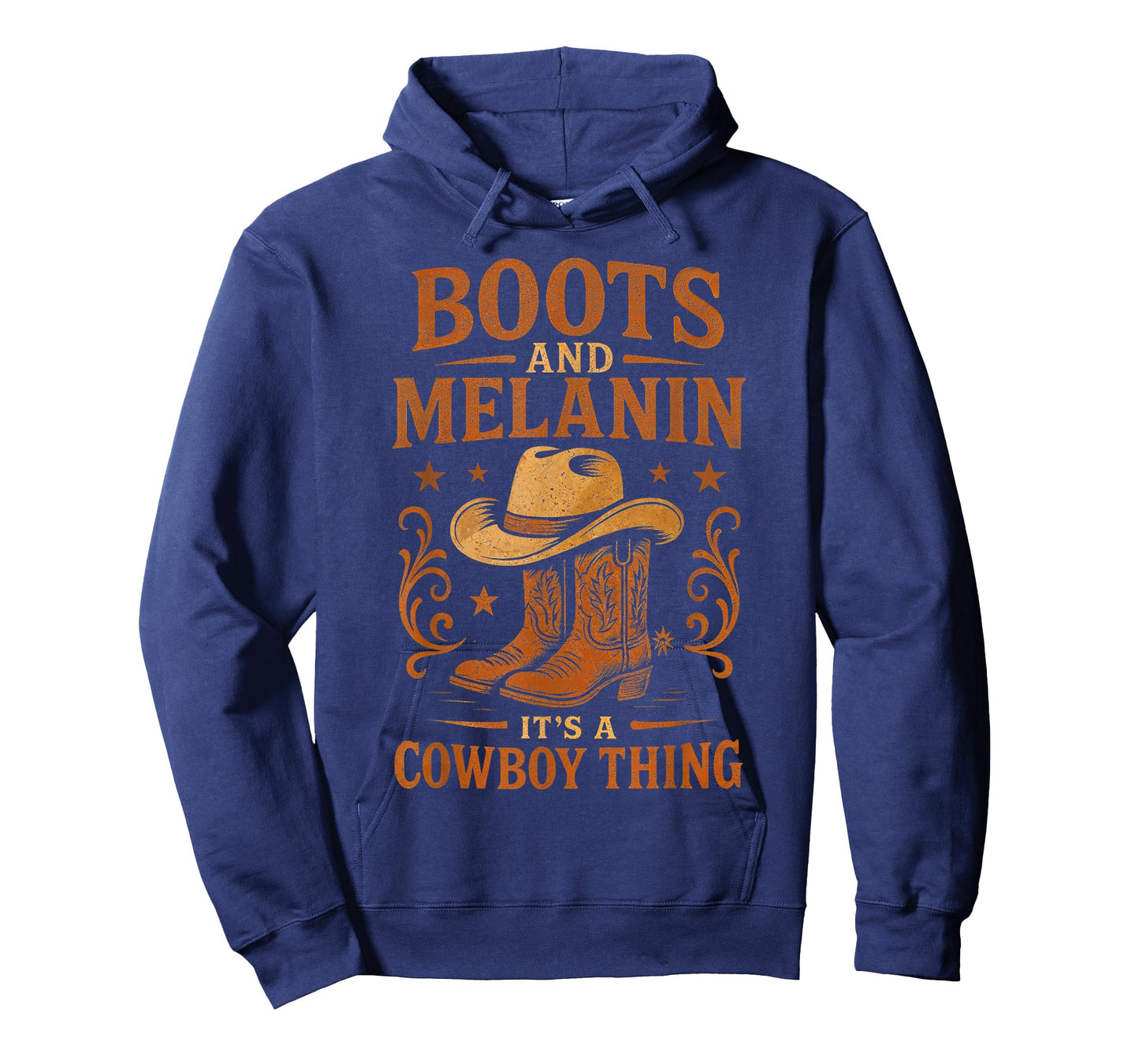 Western Country Texas Rodeo Black Cowboy Boots and Melanin T-Shirt