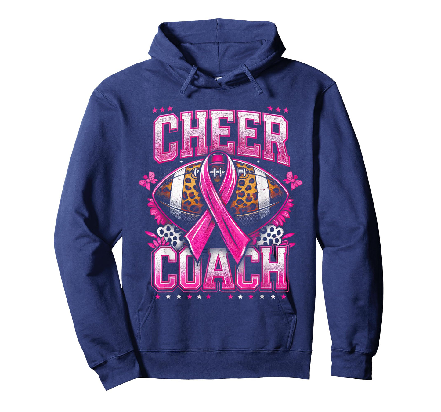 Football Cheer Coach Pink Ribbon Breast Cancer Awareness T-Shirt