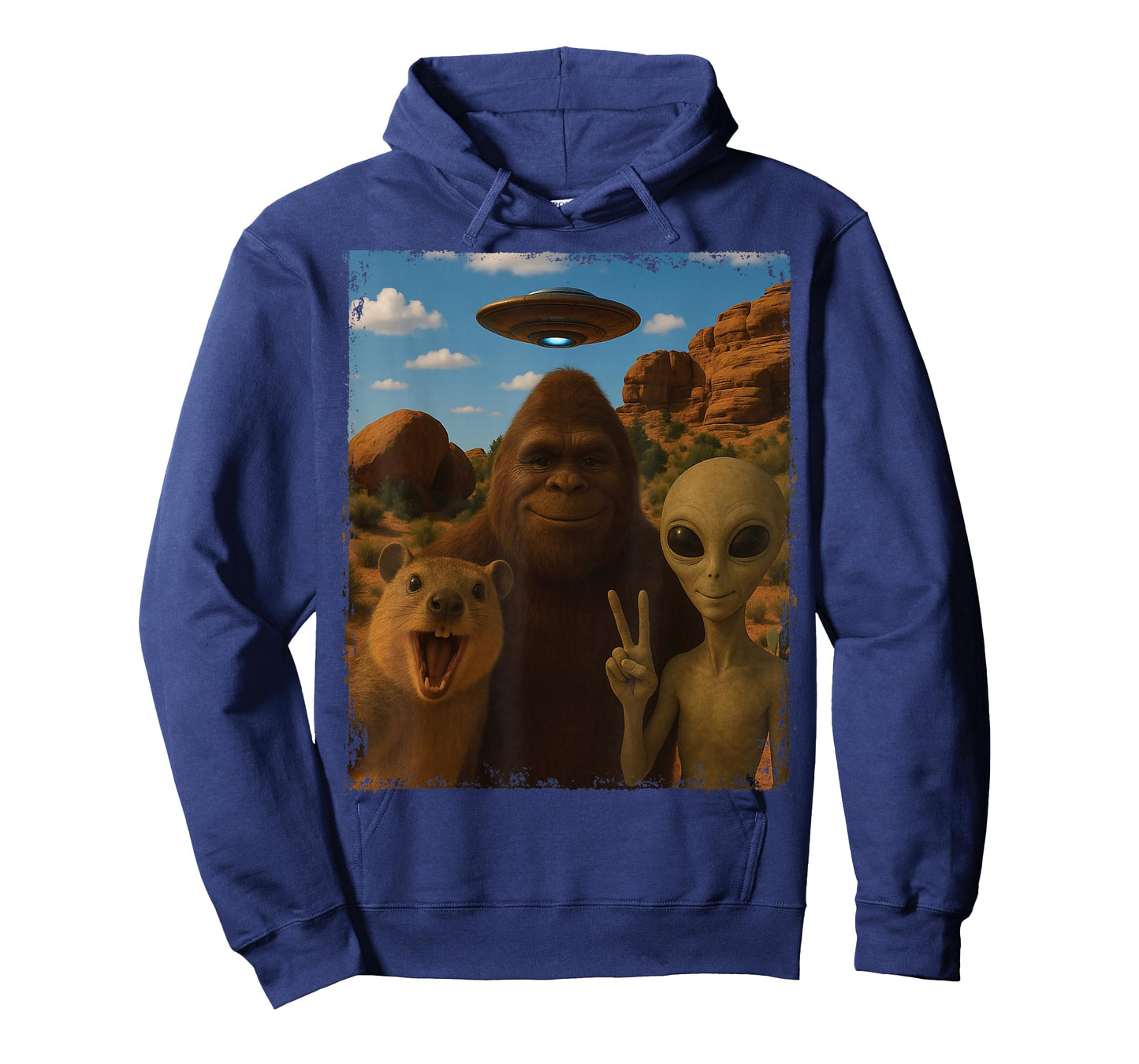 Funny Rock Hyrax Awawa Bigfoot Alien Selfie UFO Roswell T-Shirt
