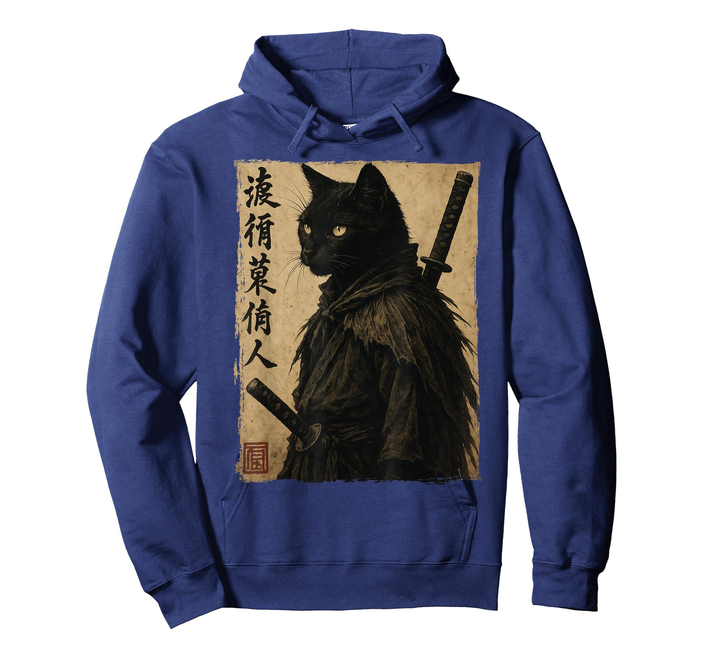 Samurai Black Cat Japanese Style Men Women Teens Kids Anime T-Shirt