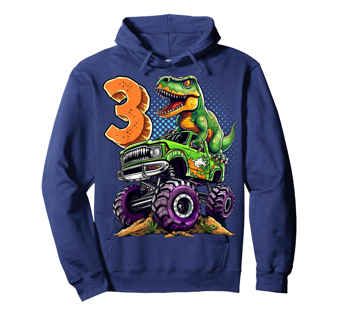 Monster Truck Dinosaur T-Rex 3rd Birthday Boy 3 Year Old T-Shirt