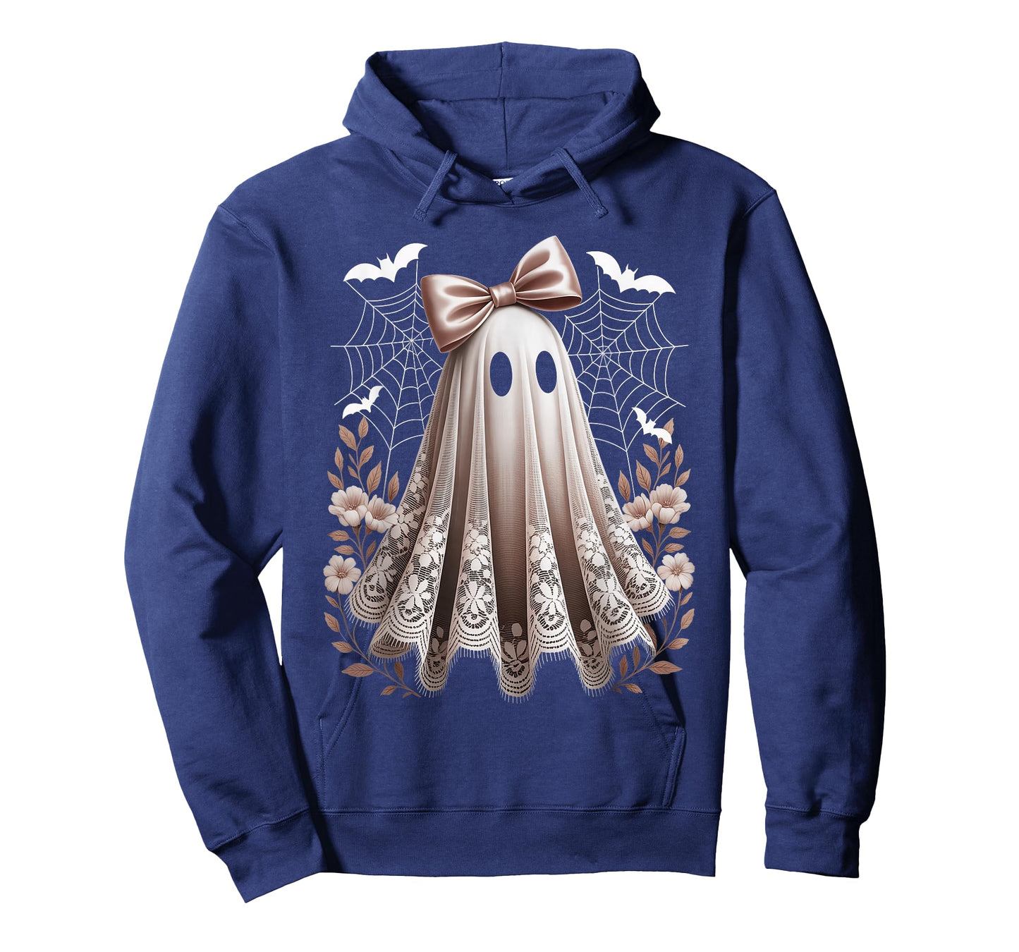 Vintage Halloween Floral Lace Ghost Coquette Bow Spooky Boo T-Shirt