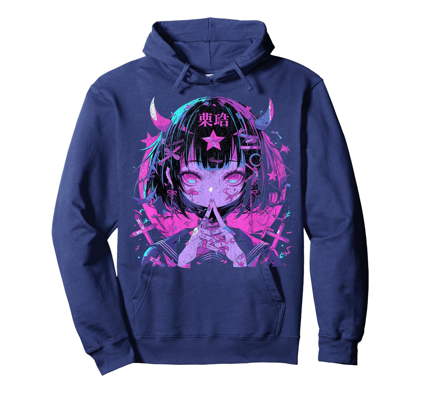Goth Grunge Demon Anime Girl Waifu Horror Alt Aesthetic T-Shirt